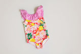 One Piece Swimsuit | Luau Pink Hibiscus