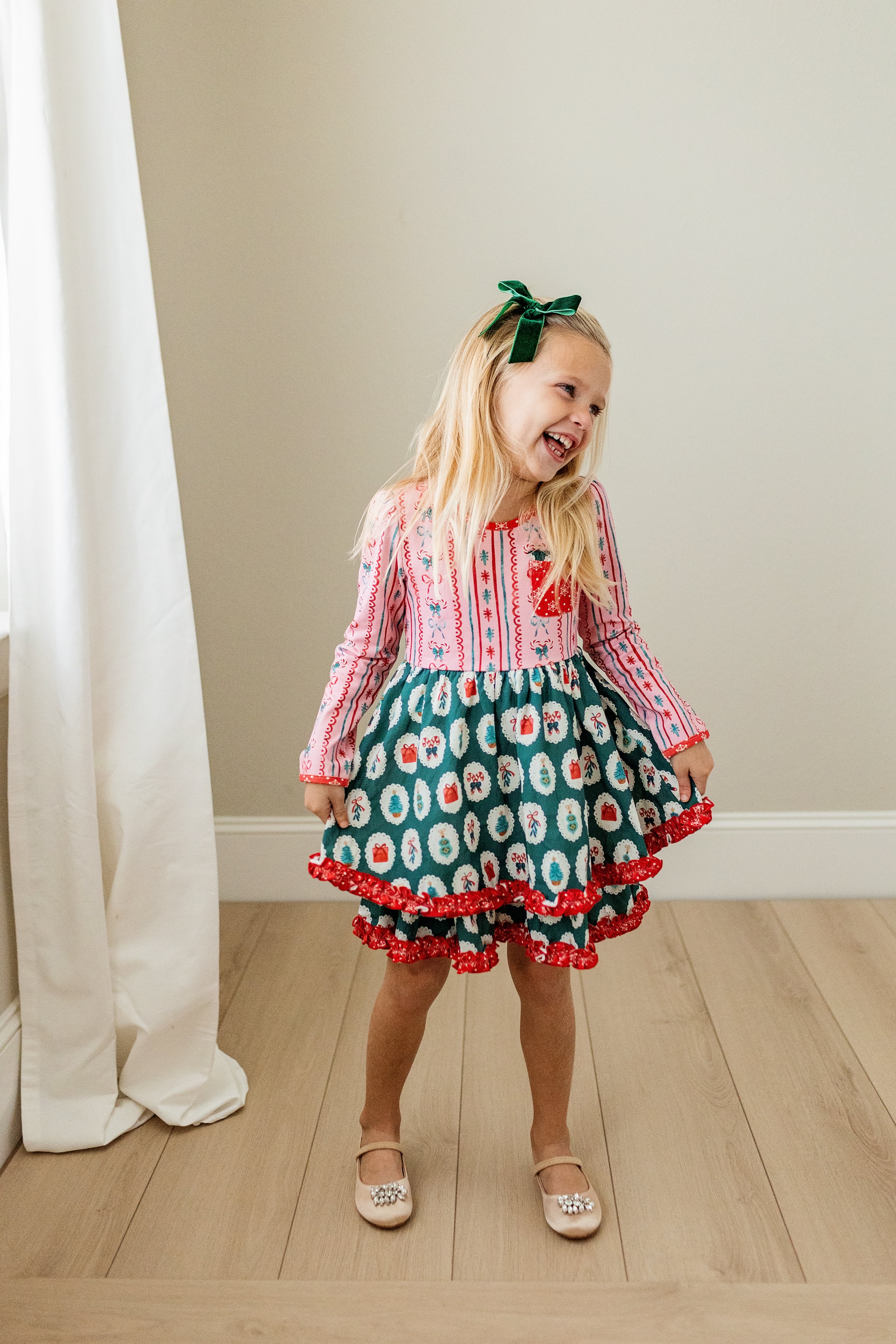 Mistletoe Magic Ruffle Dress