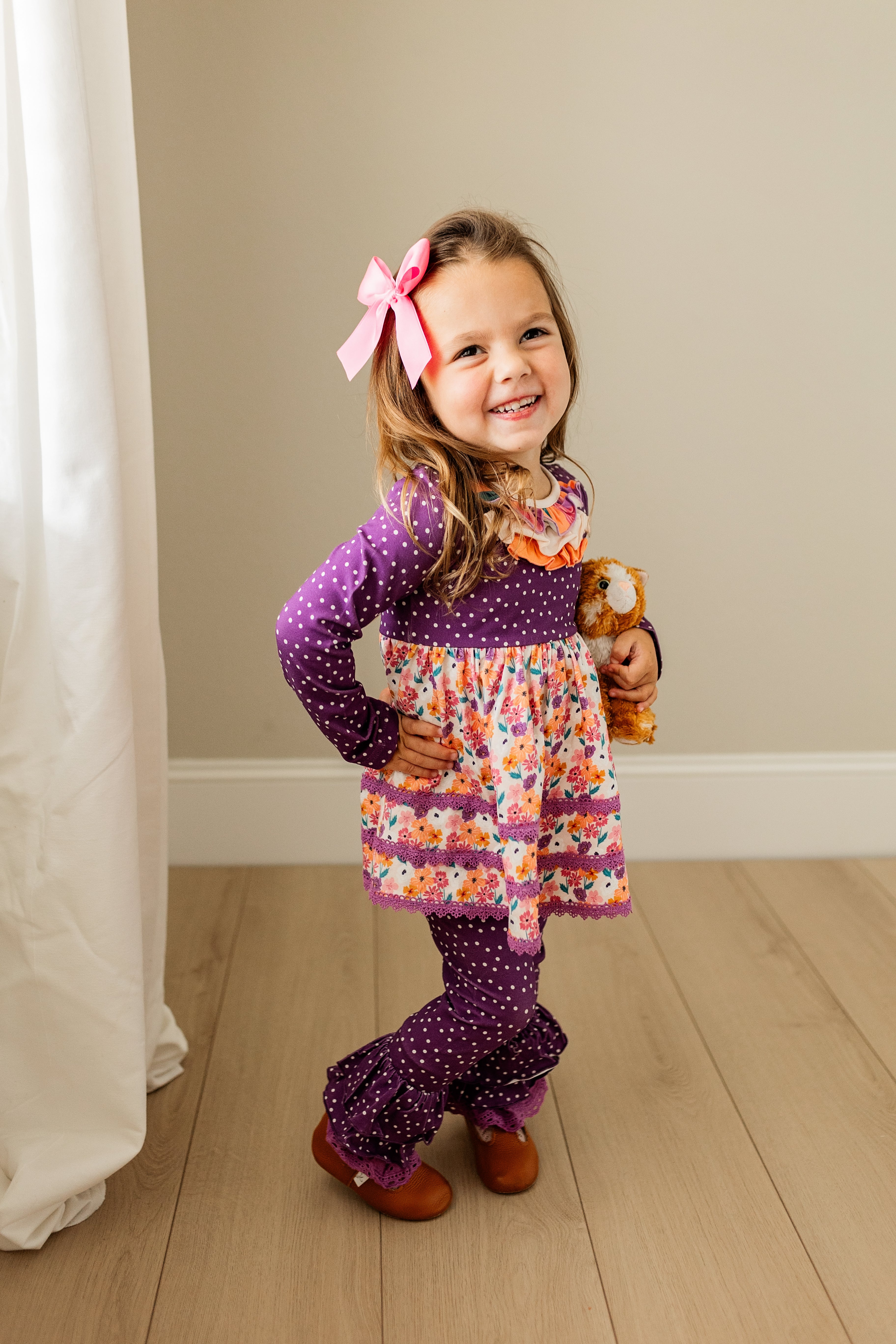 Plum Delight Polka Dot Leggings