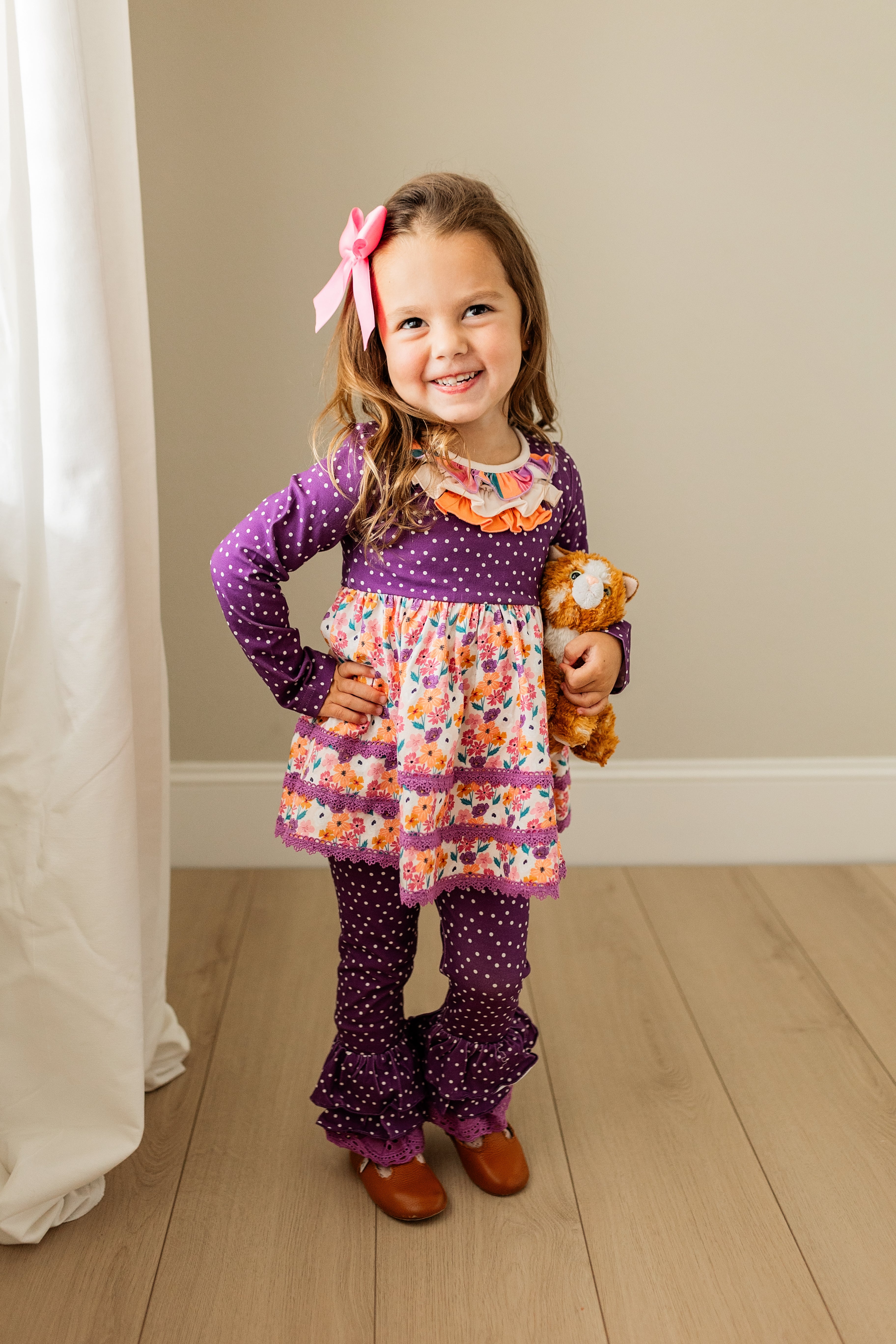 Plum Delight Polka Dot Leggings