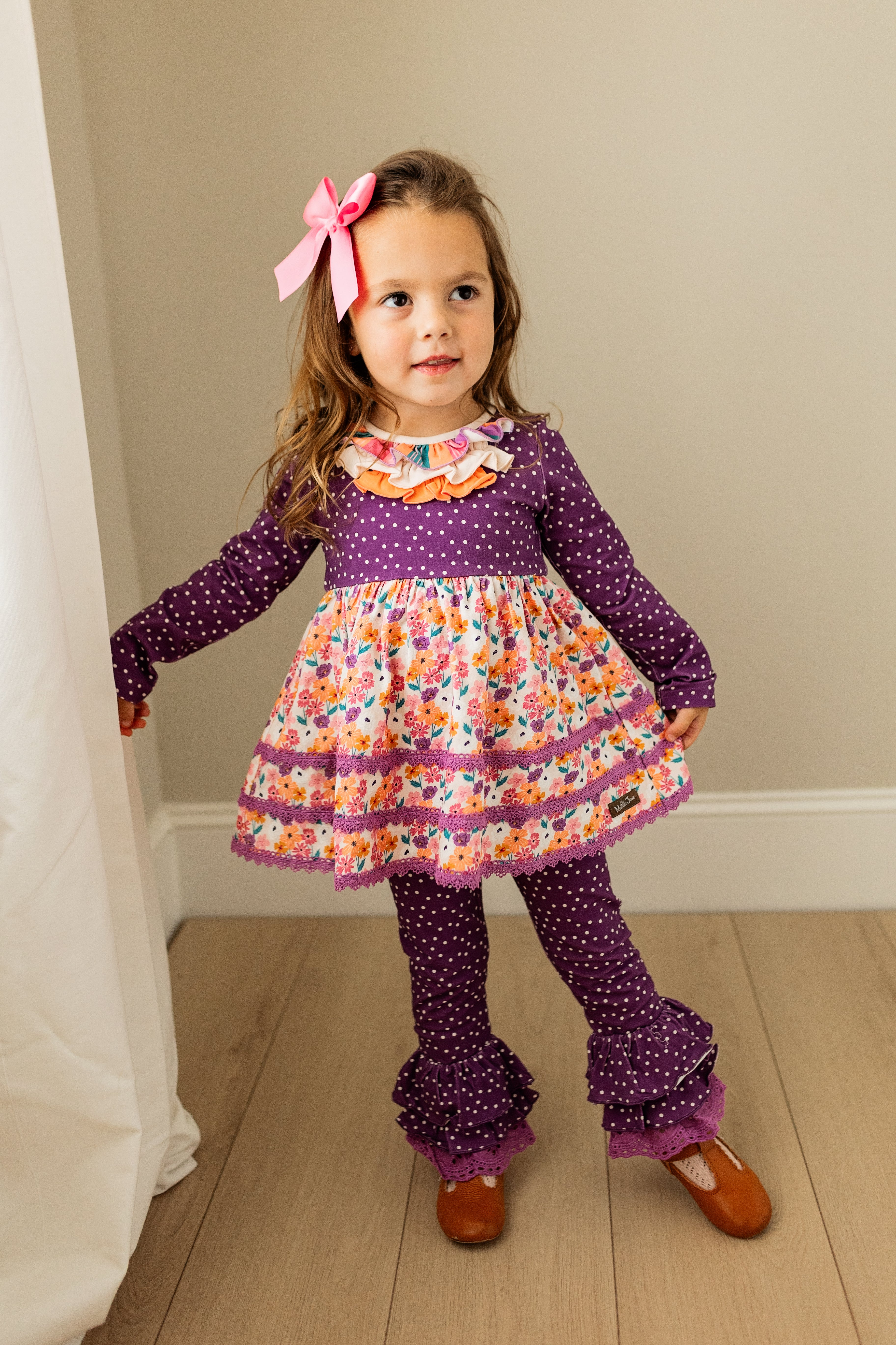 Plum Delight Polka Dot Leggings