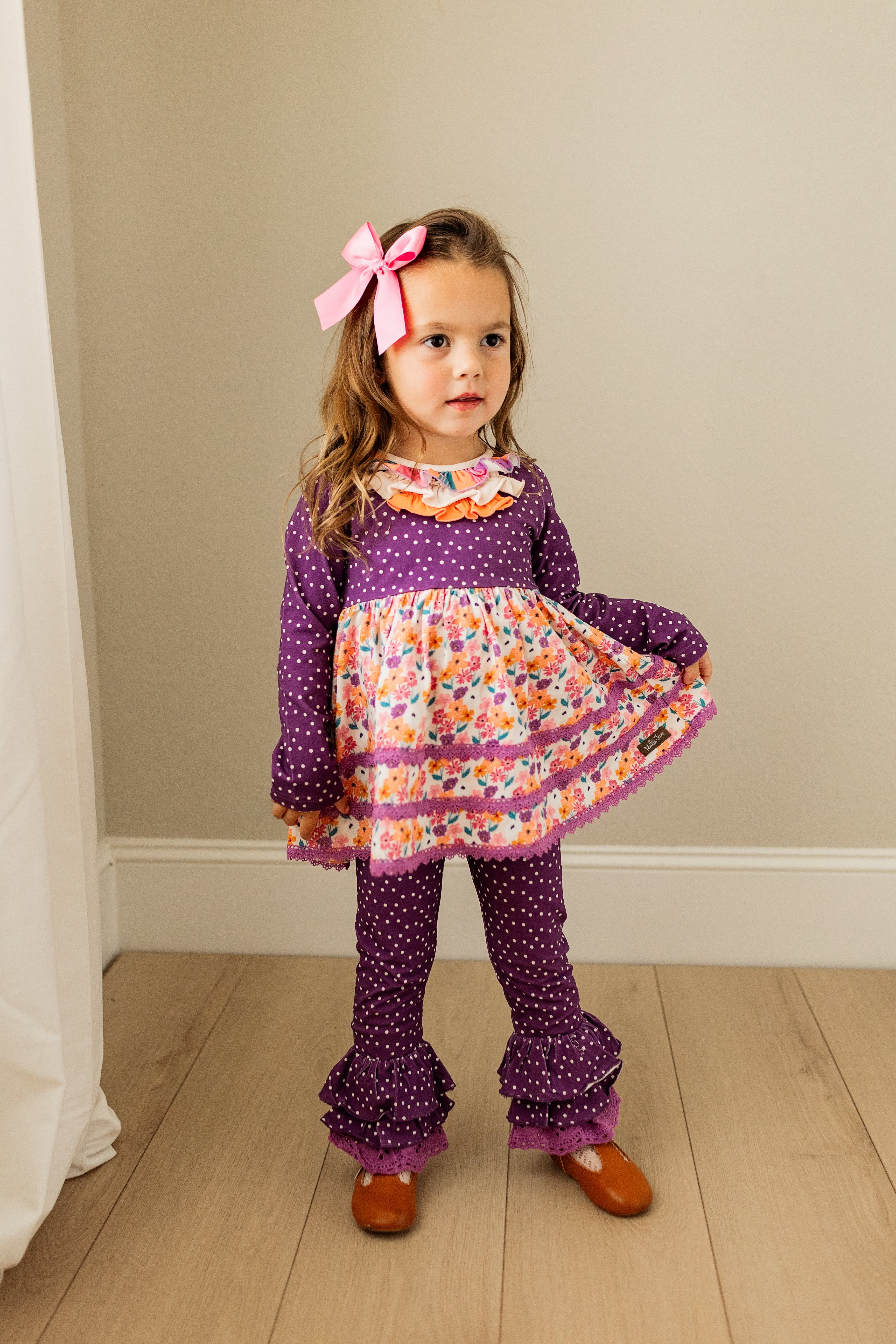 Plum Delight Polka Dot Leggings