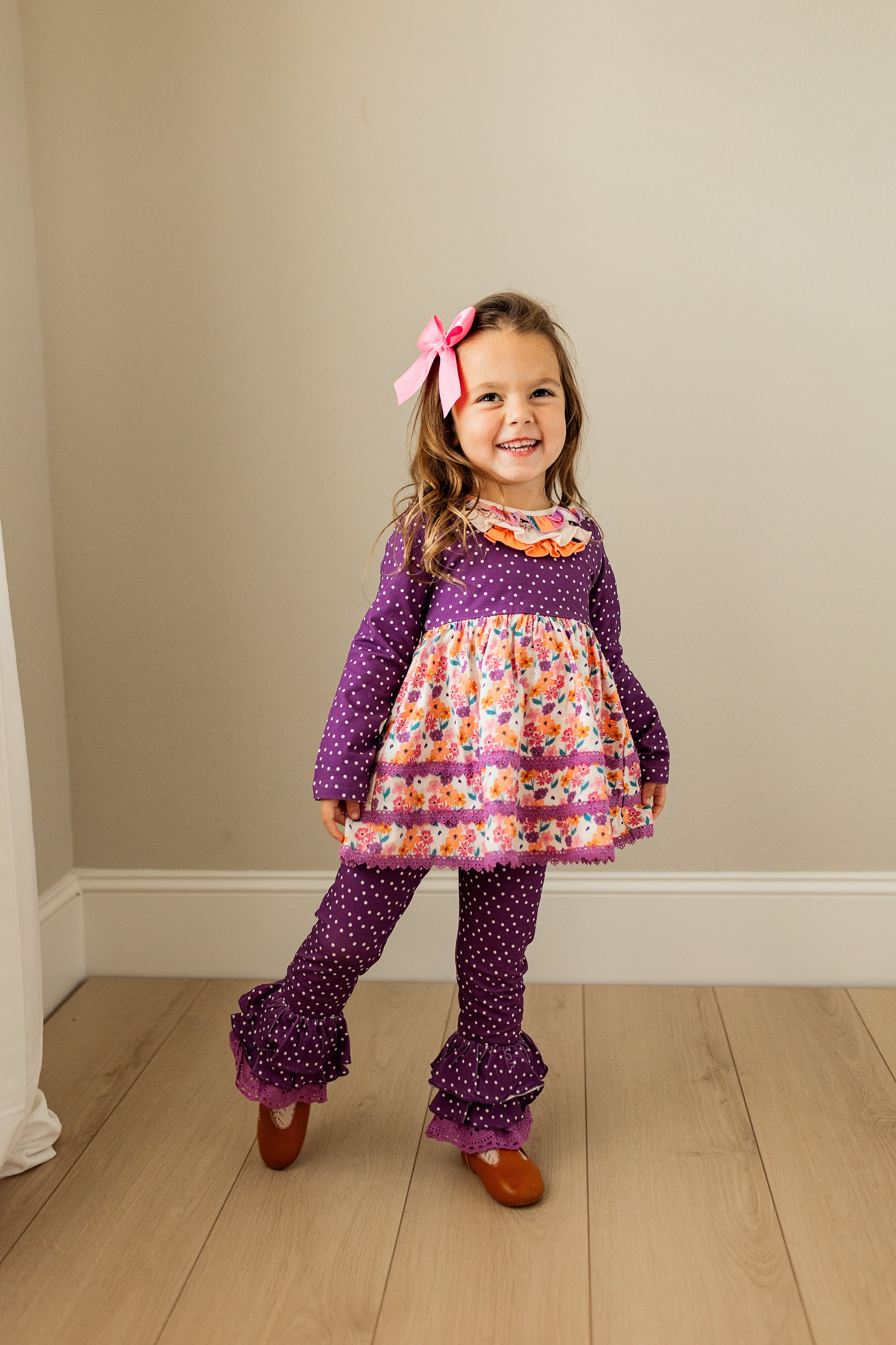 Plum Delight Polka Dot Leggings