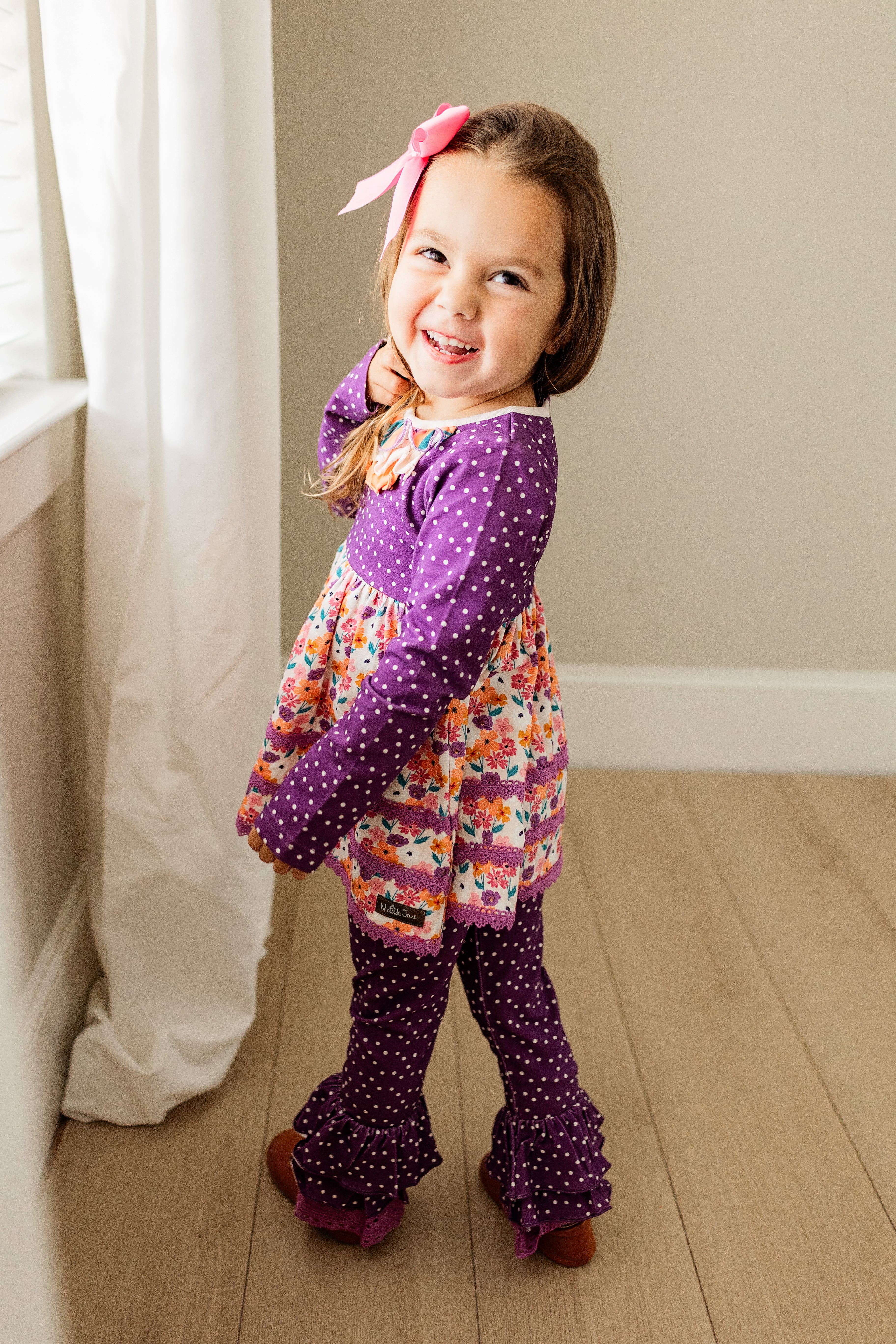 Plum Delight Polka Dot Leggings