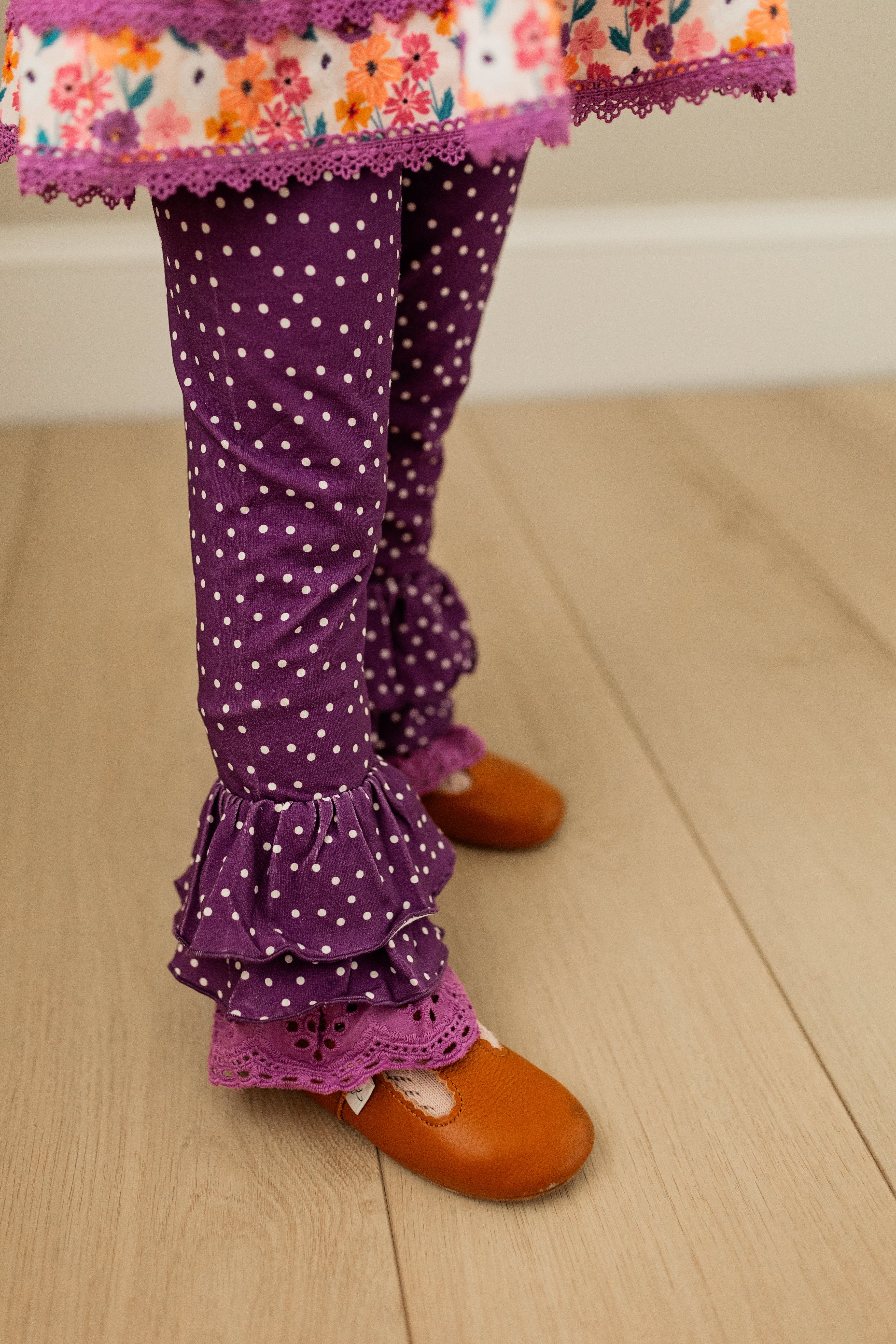 Plum Delight Polka Dot Leggings