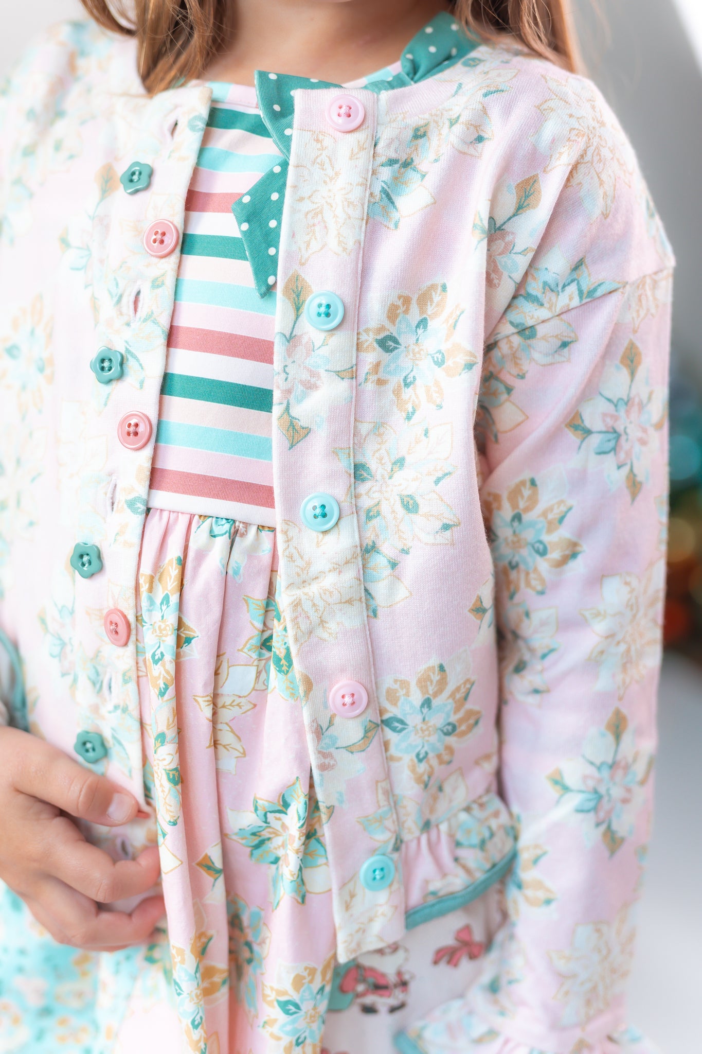 Poinsettia Puff Cardigan (Pre-Order)