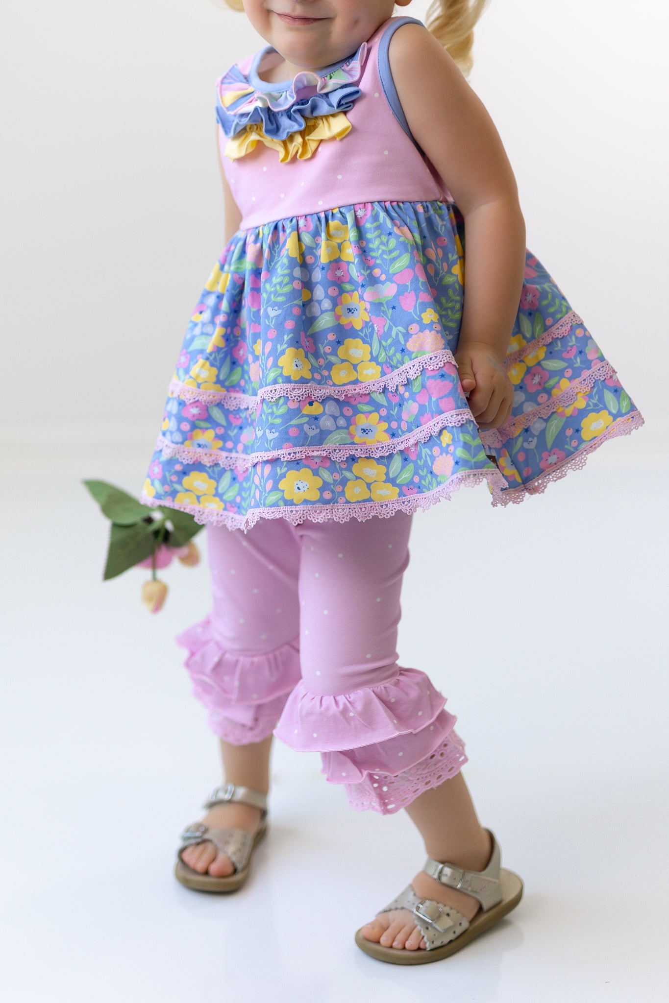 Pink Poppy Polka Big Ruffles