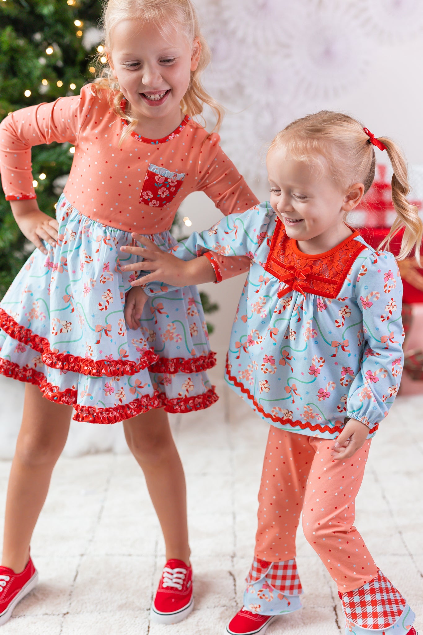 Candy Cane Lane Ruffle Dress (Pre-Order)