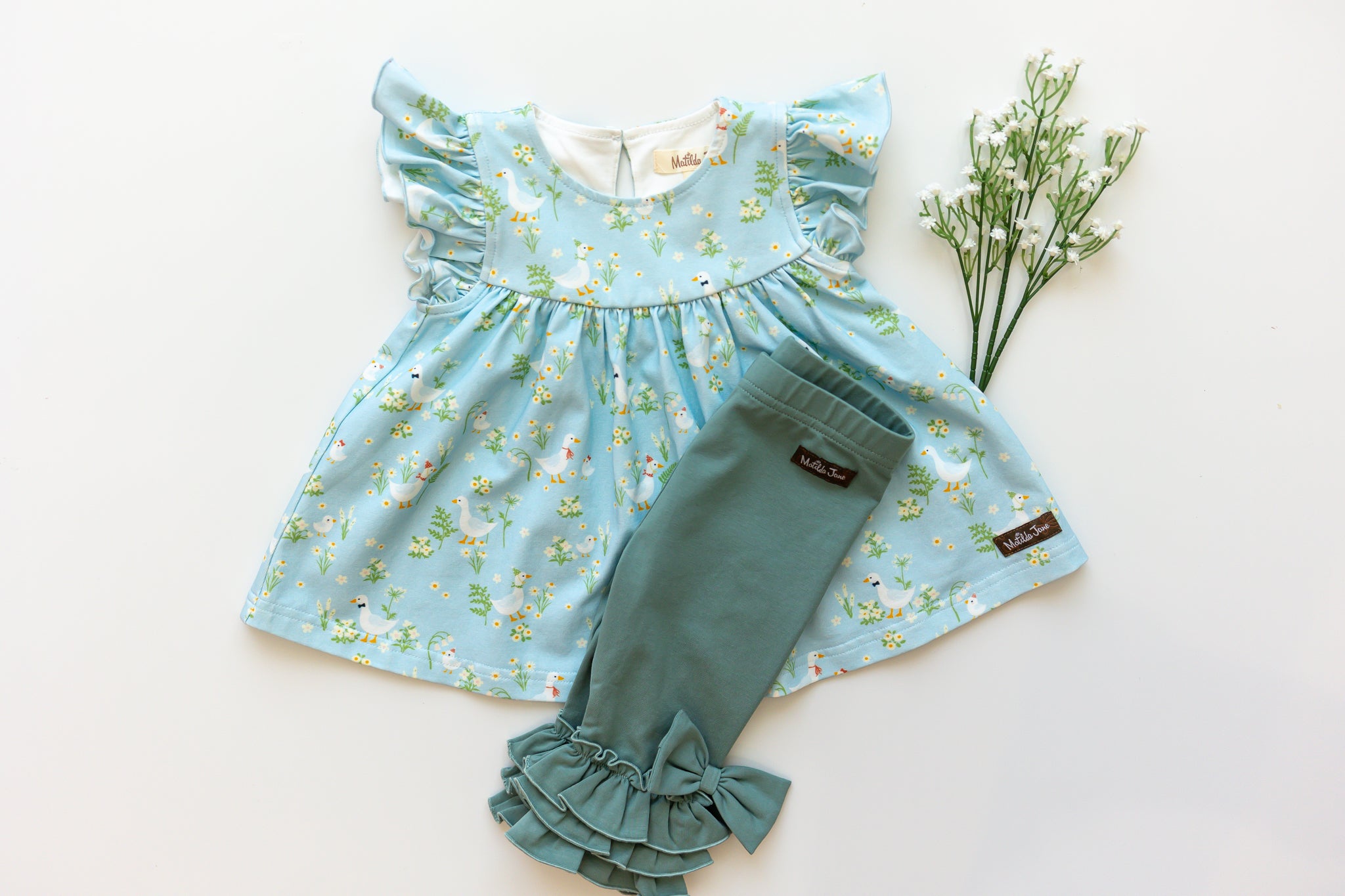 Meadow Mist Ruffle Capri (Pre-Order)