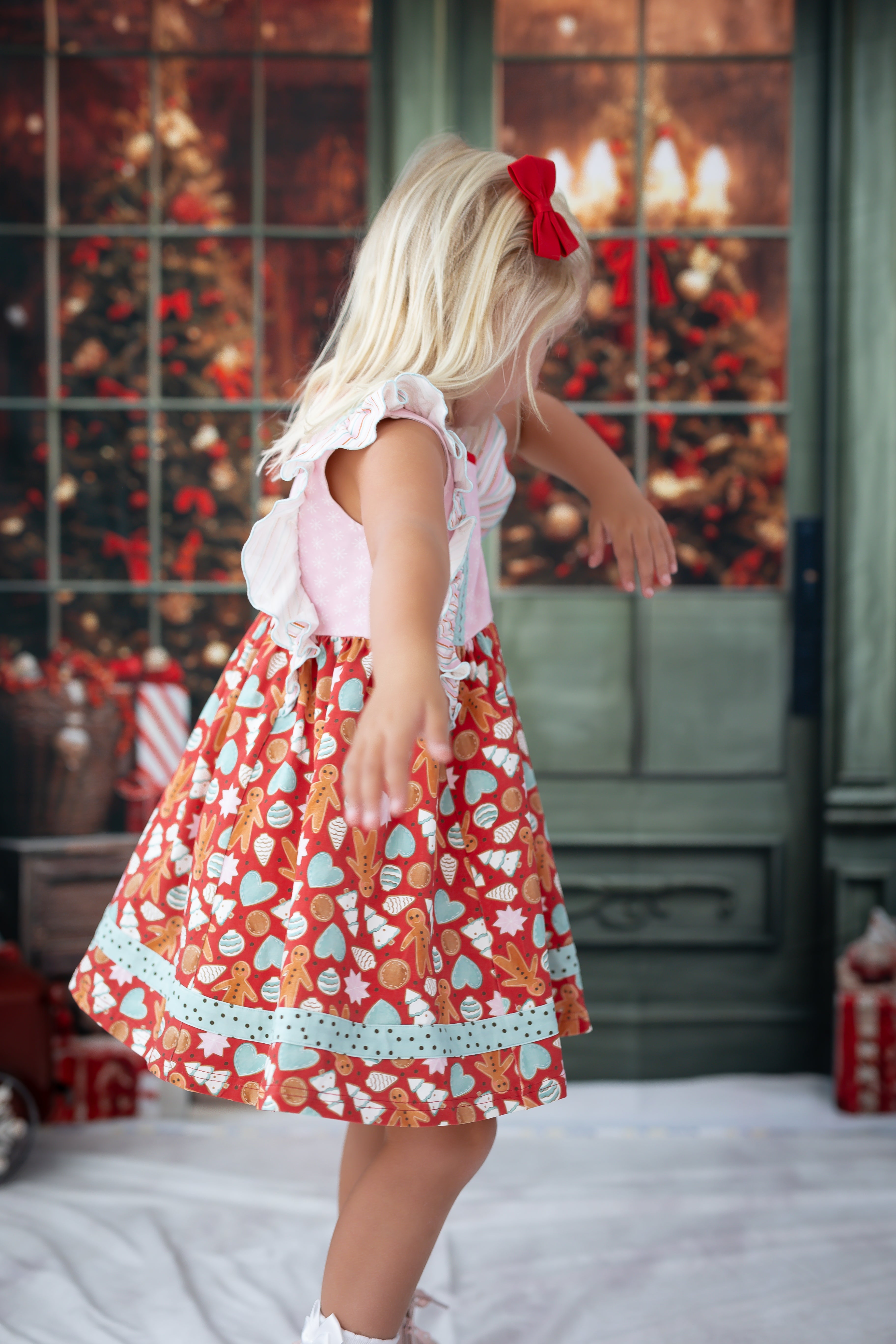 Merry Gingerbread Moments Ruffle Dress (Pre-Order)