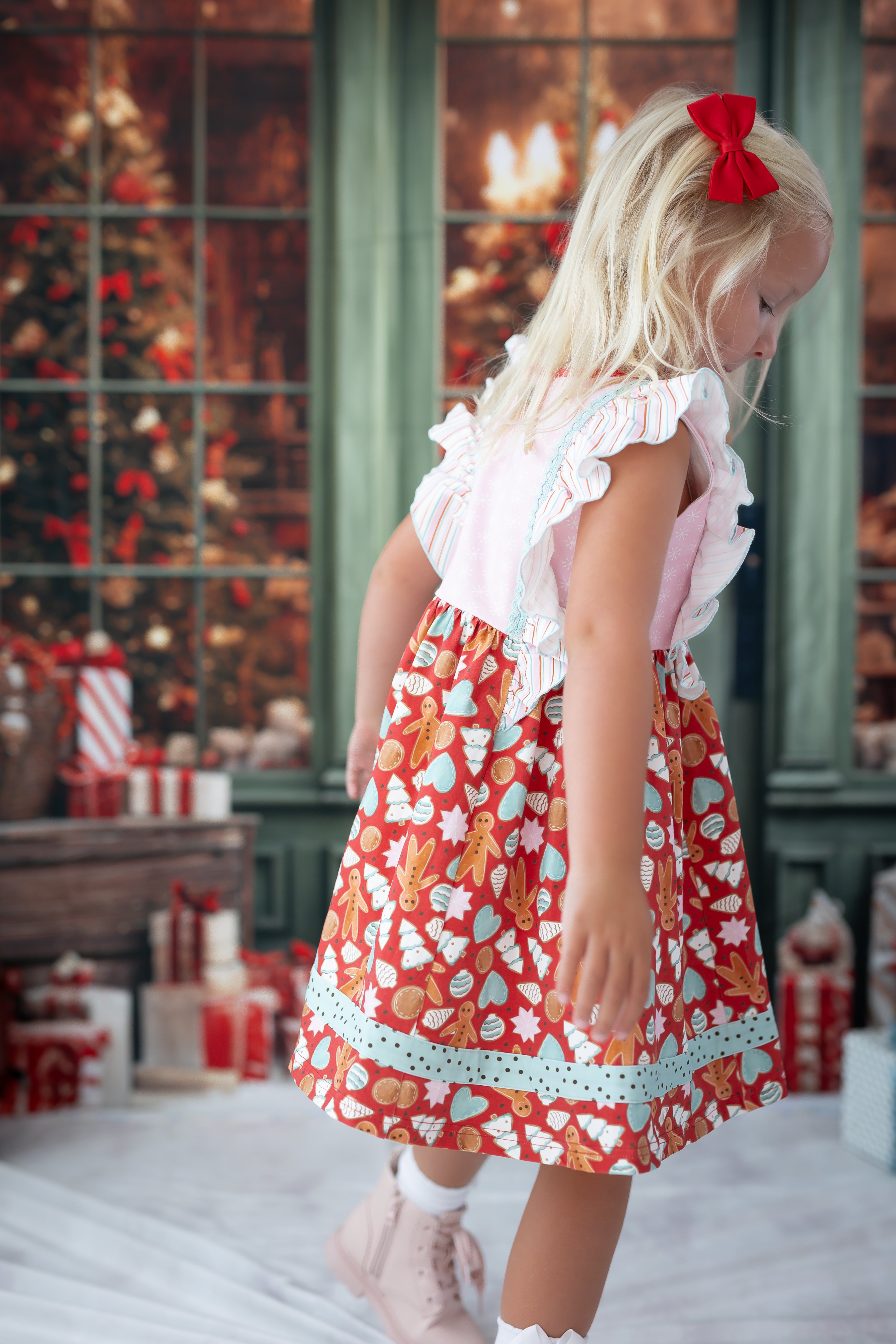 Christmas fashion ruffle outfit