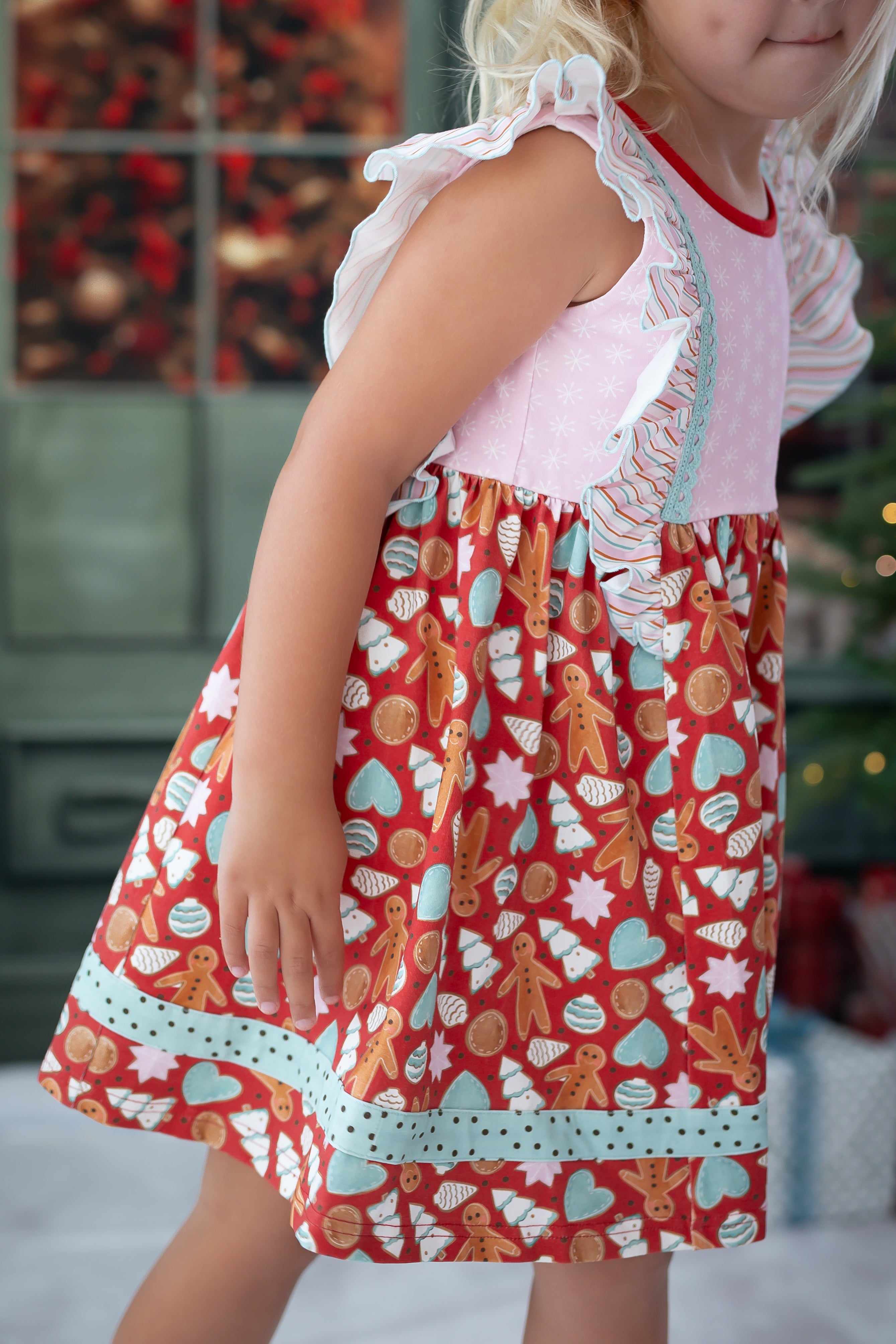 Merry Gingerbread Moments Ruffle Dress (Pre-Order)