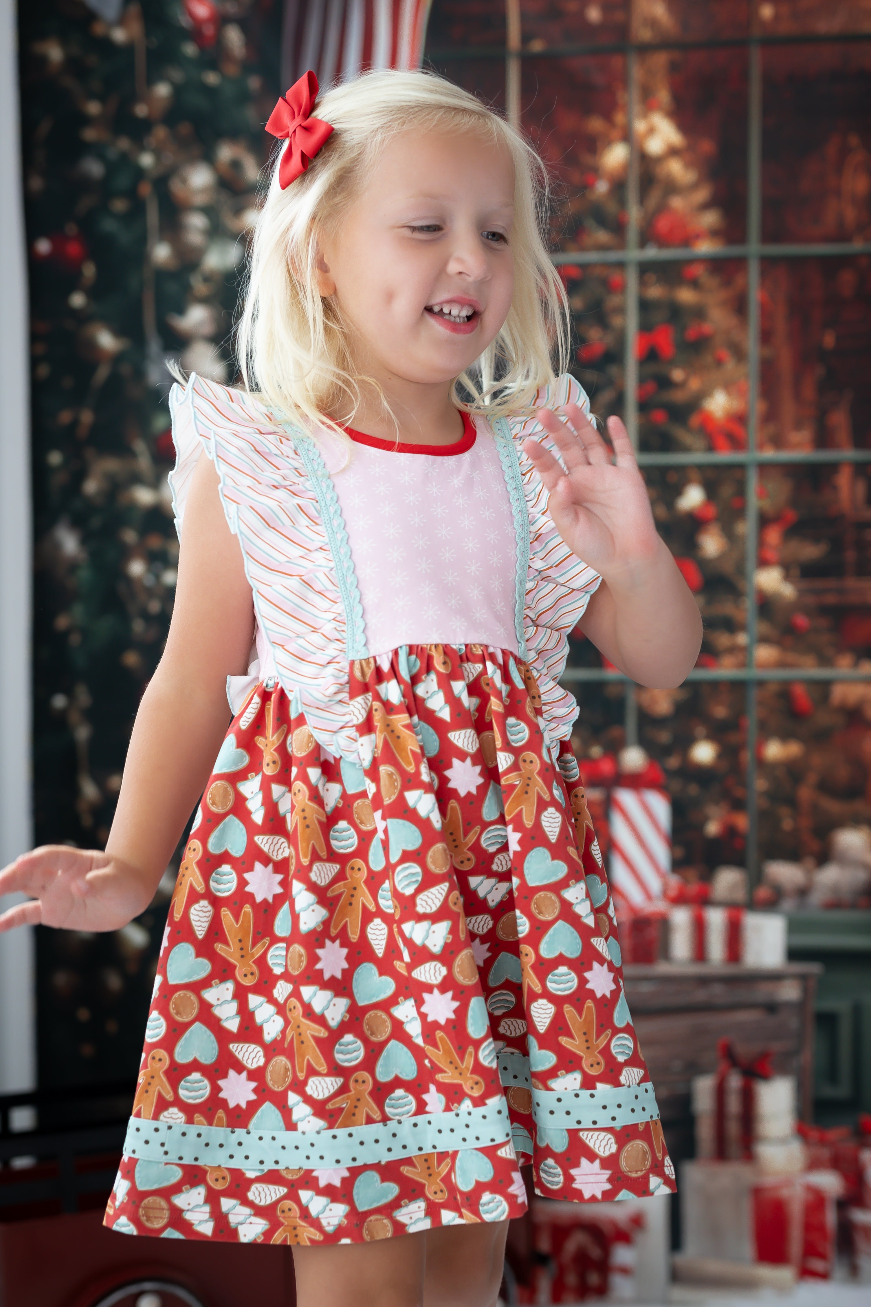 Merry Gingerbread Moments Ruffle Dress (Pre-Order)