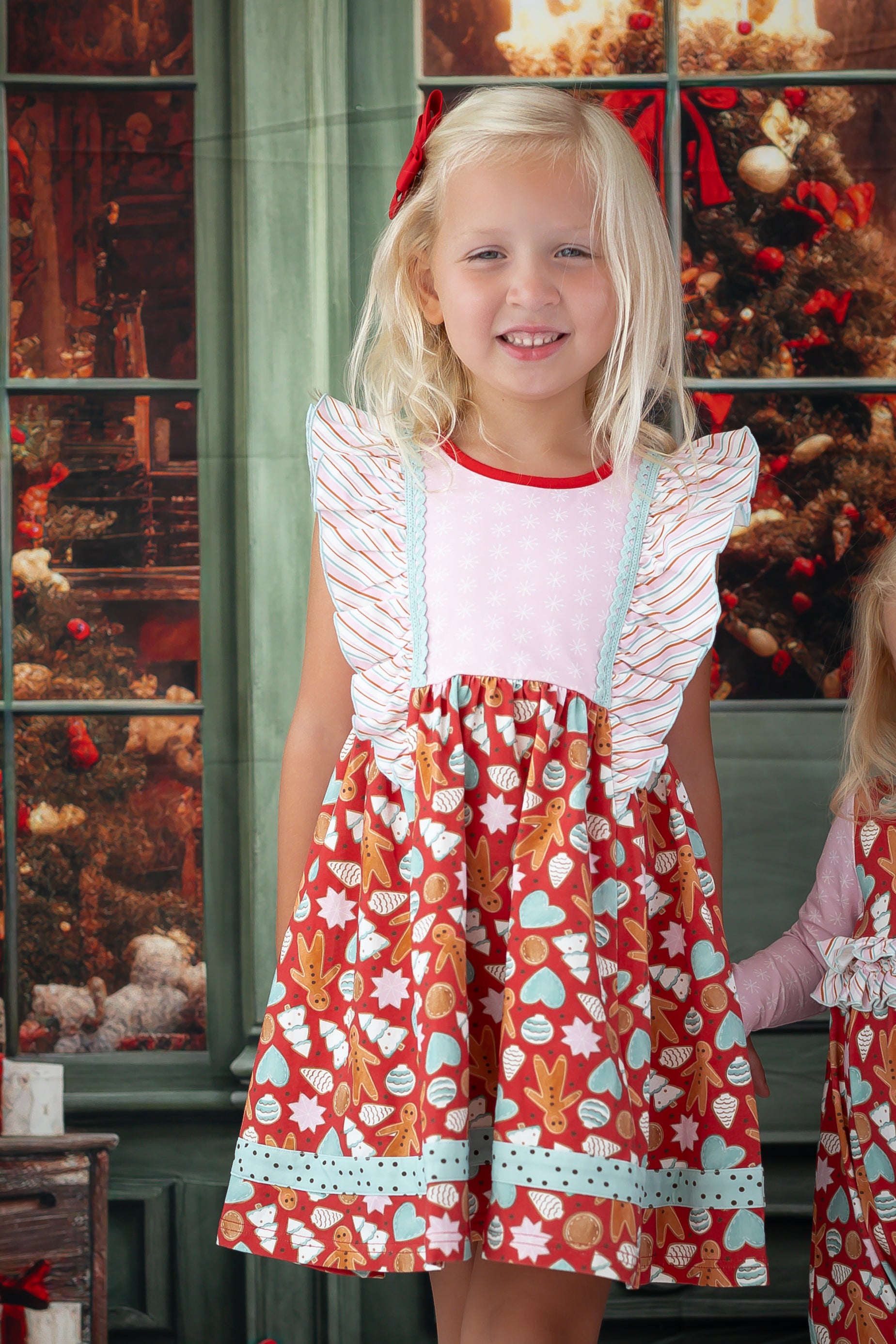 Merry Gingerbread Moments Ruffle Dress 6Y