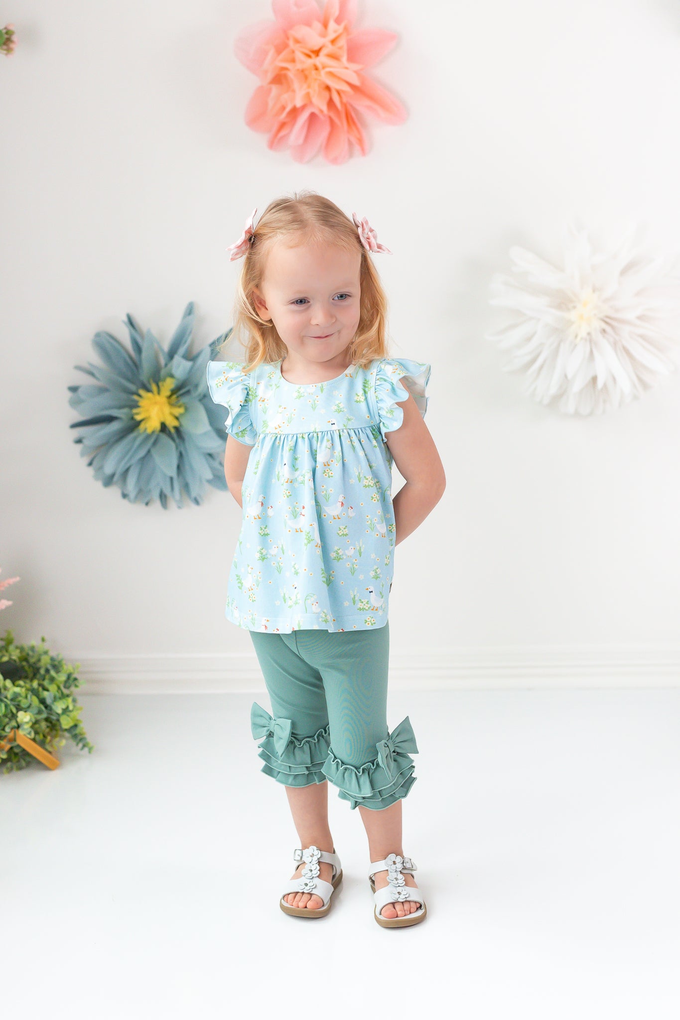 Meadow Mist Ruffle Capri (Pre-Order)