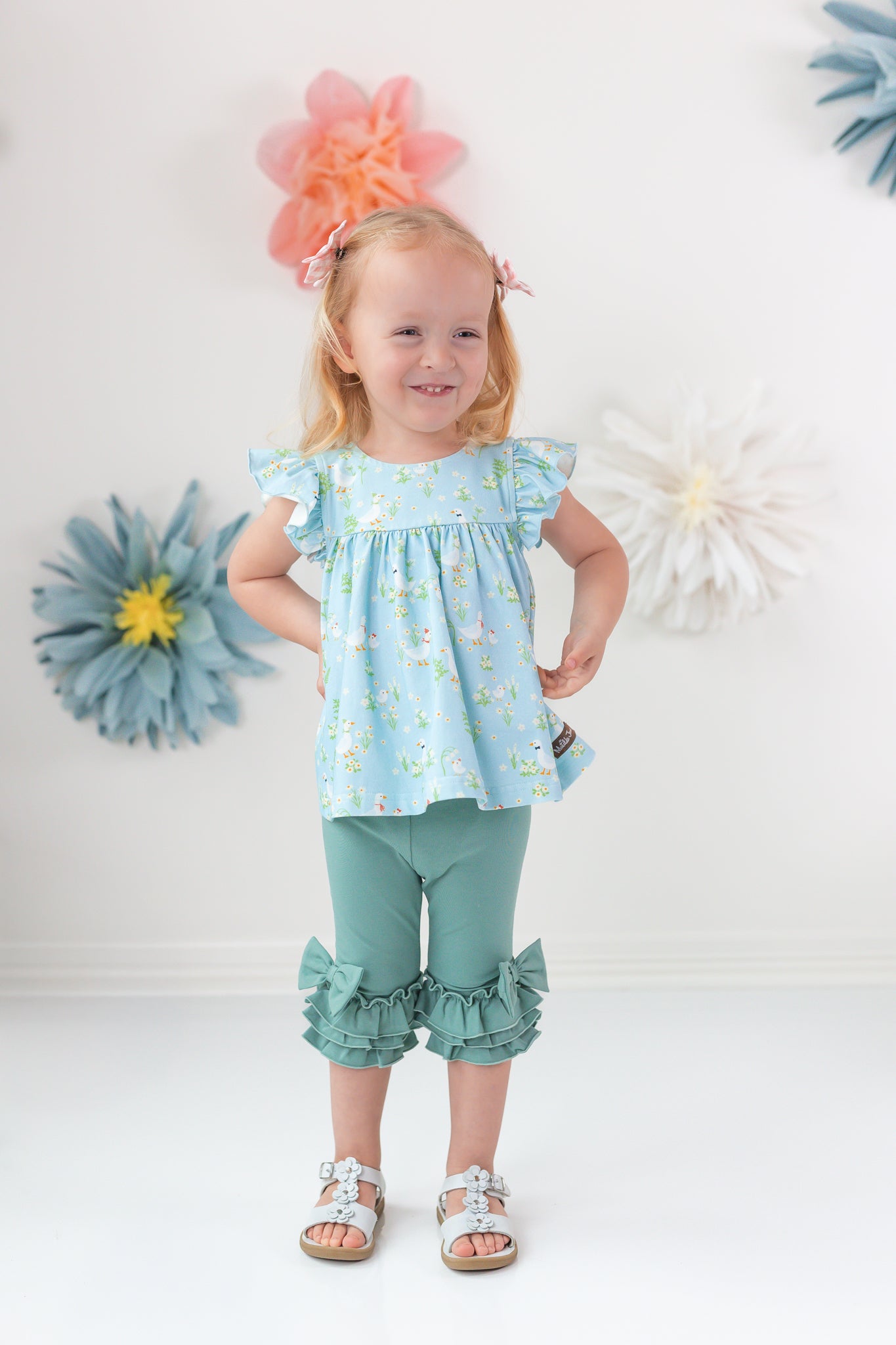 Meadow Mist Ruffle Capri (Pre-Order)