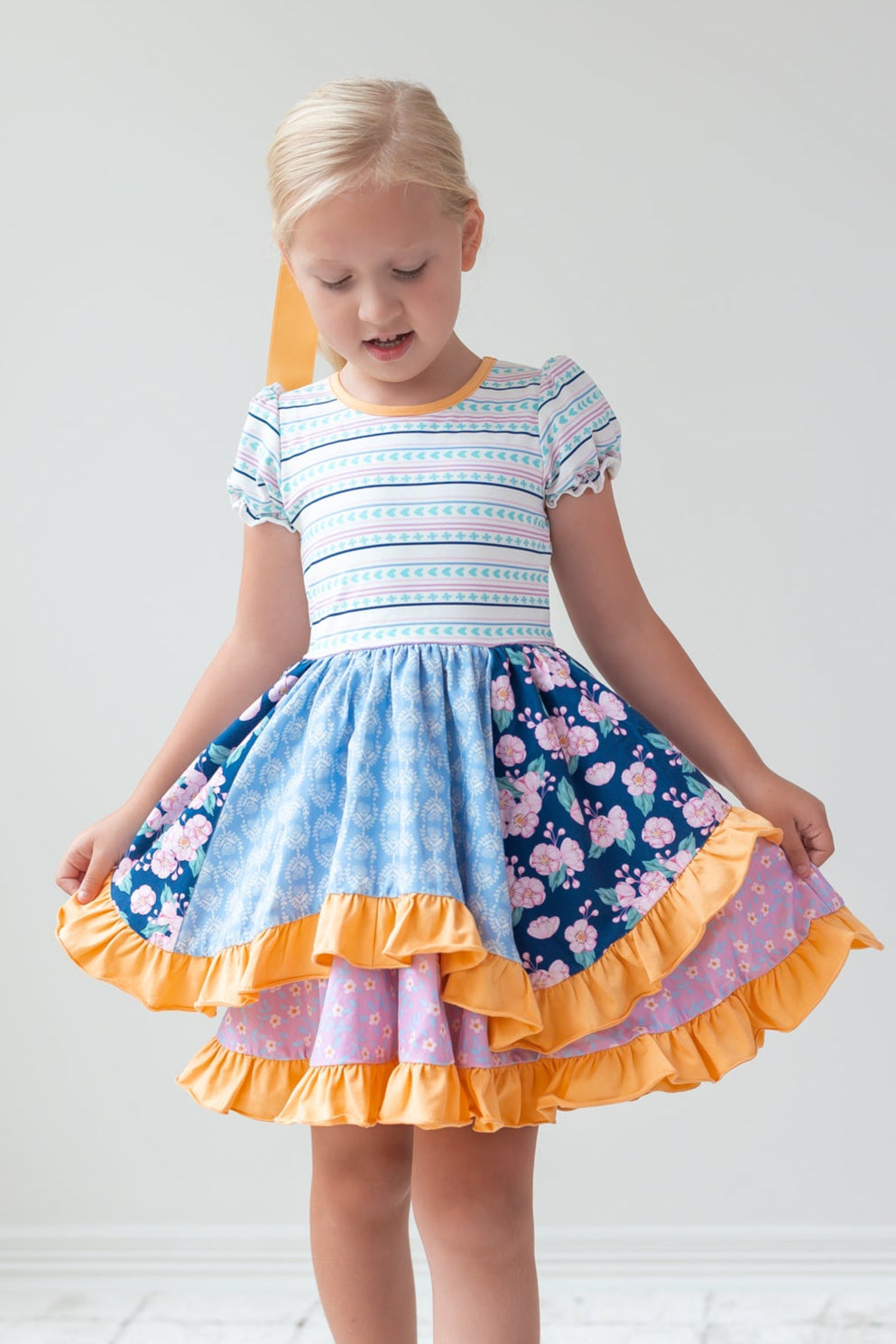 Patchwork Parade Ruffle Dress (Pre-Order)