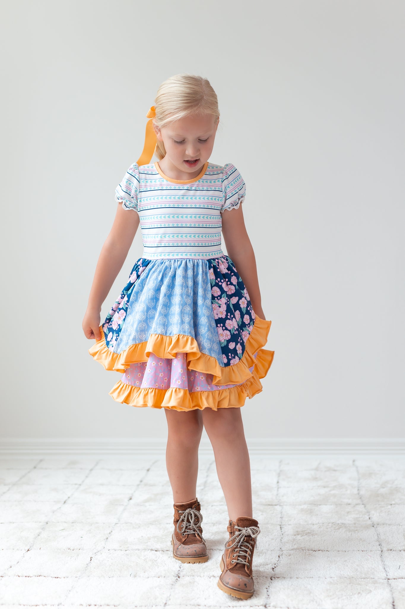 Patchwork Parade Ruffle Dress (Pre-Order)
