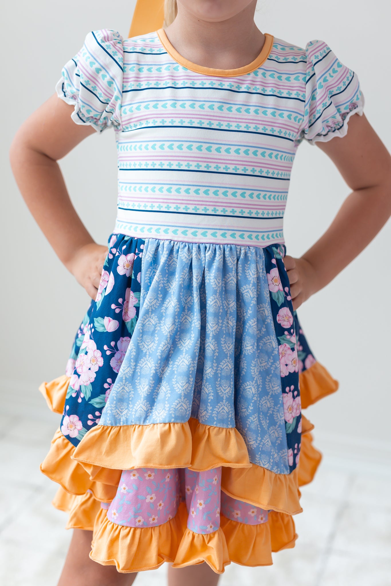 Patchwork Parade Ruffle Dress (Pre-Order)