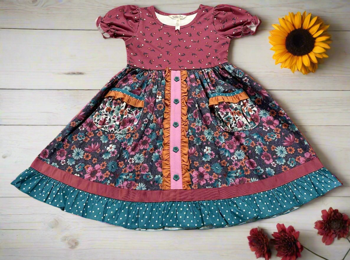 Enchanted Berry Bliss Button Dress