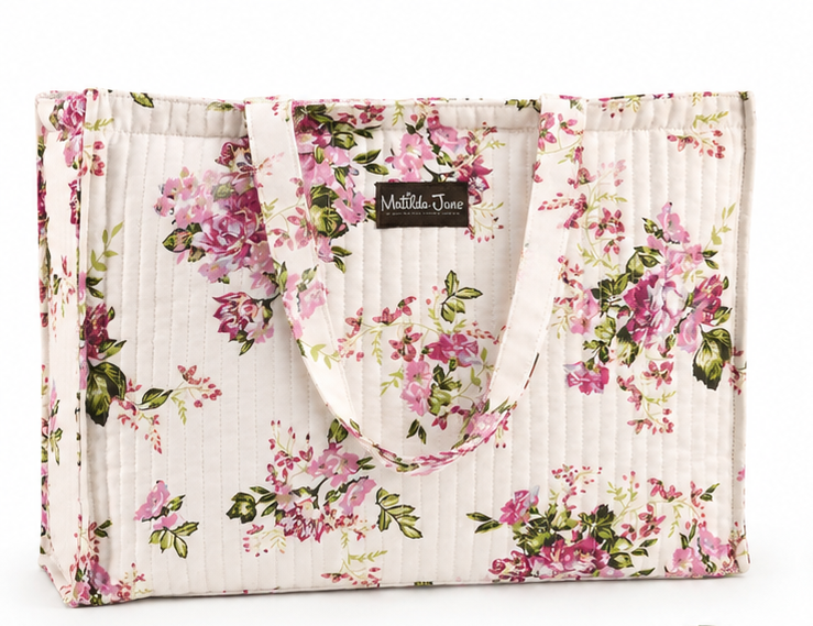 White Floral Tote Bag