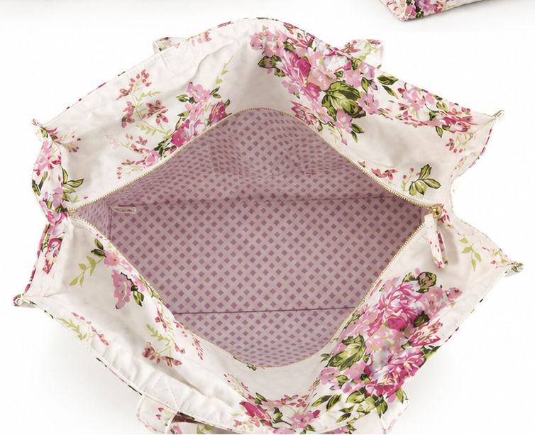 White Floral Tote Bag