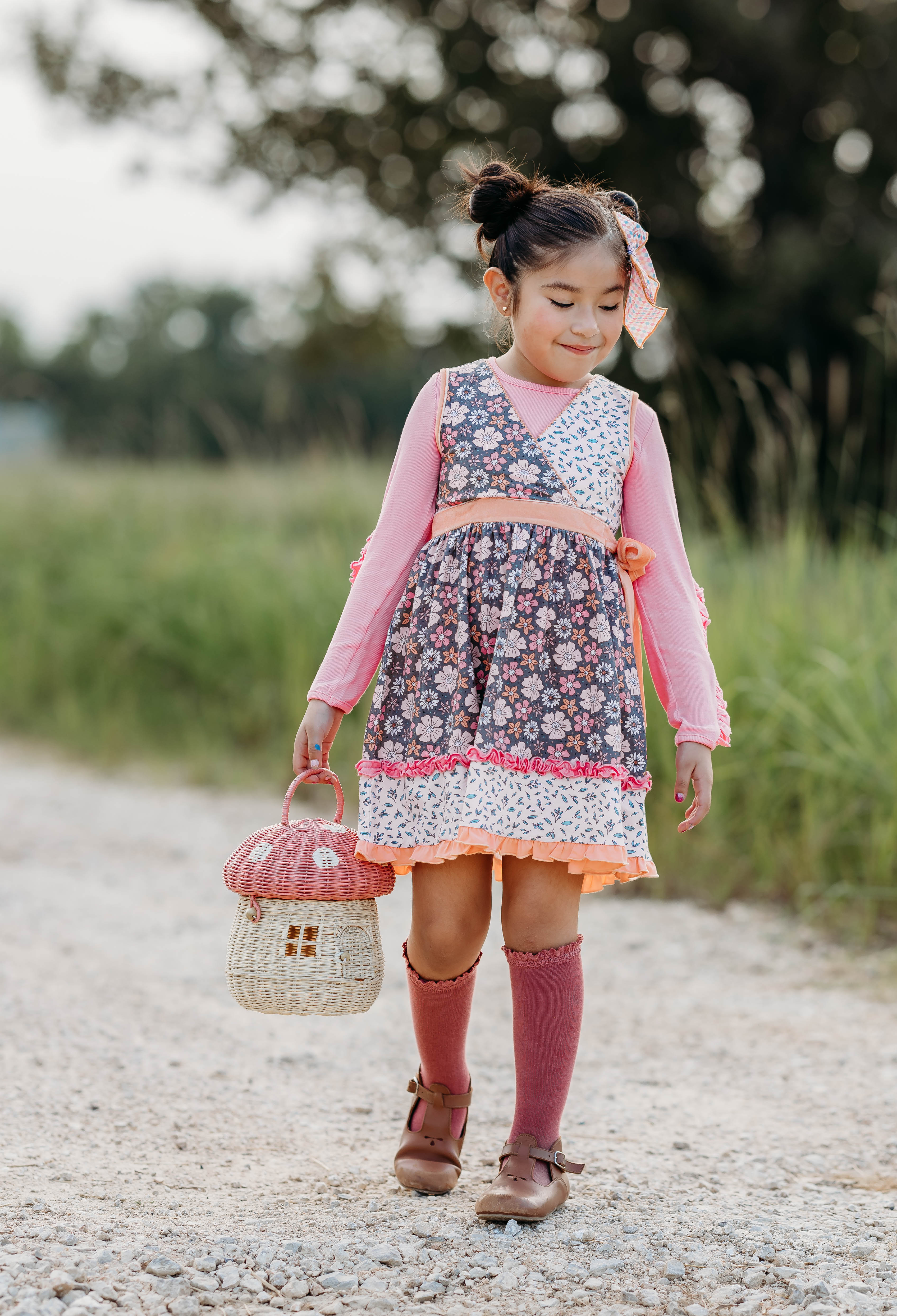 Rosy Ruffle Ribbed Tee