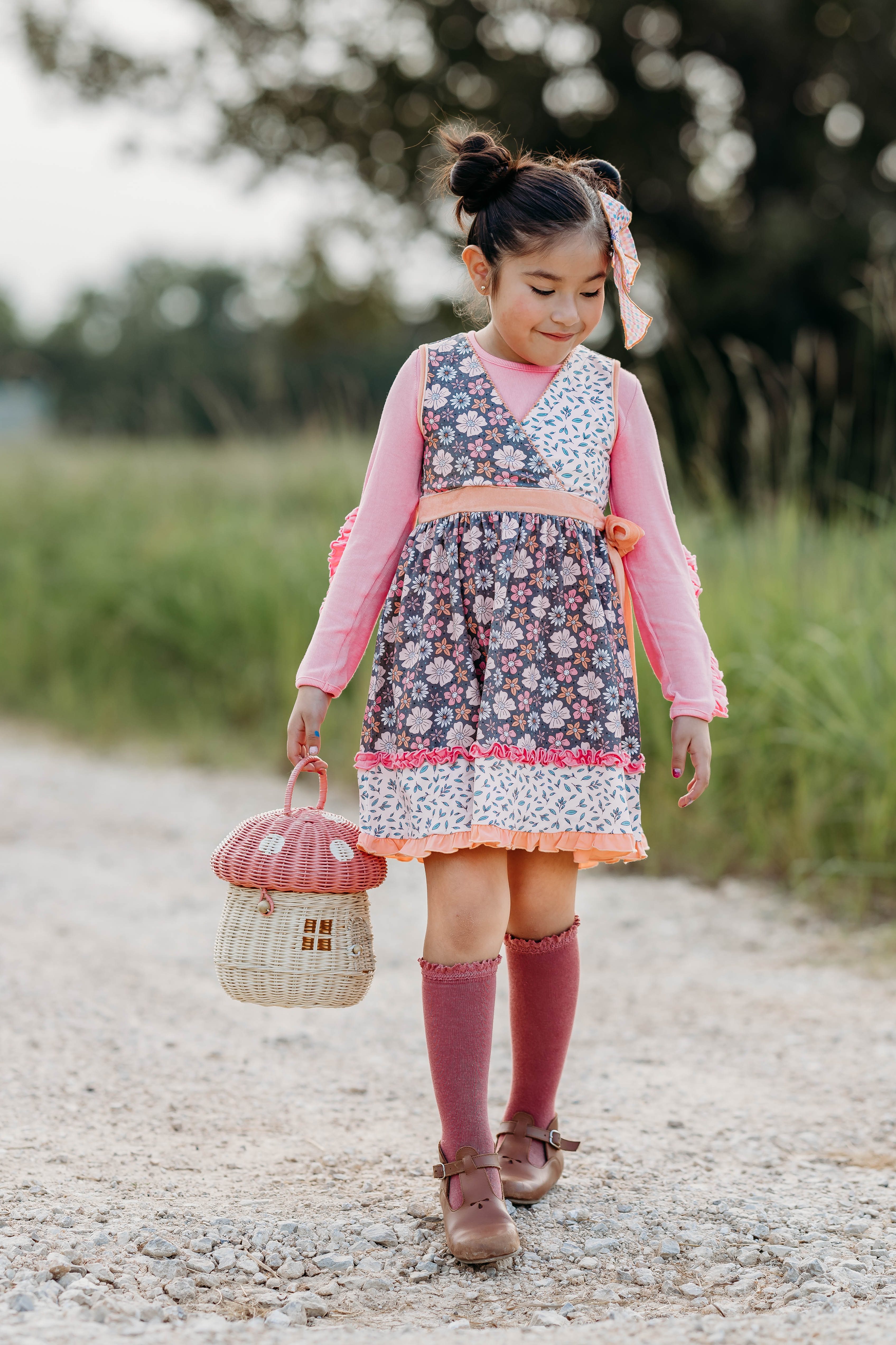 Rosy Ruffle Ribbed Tee