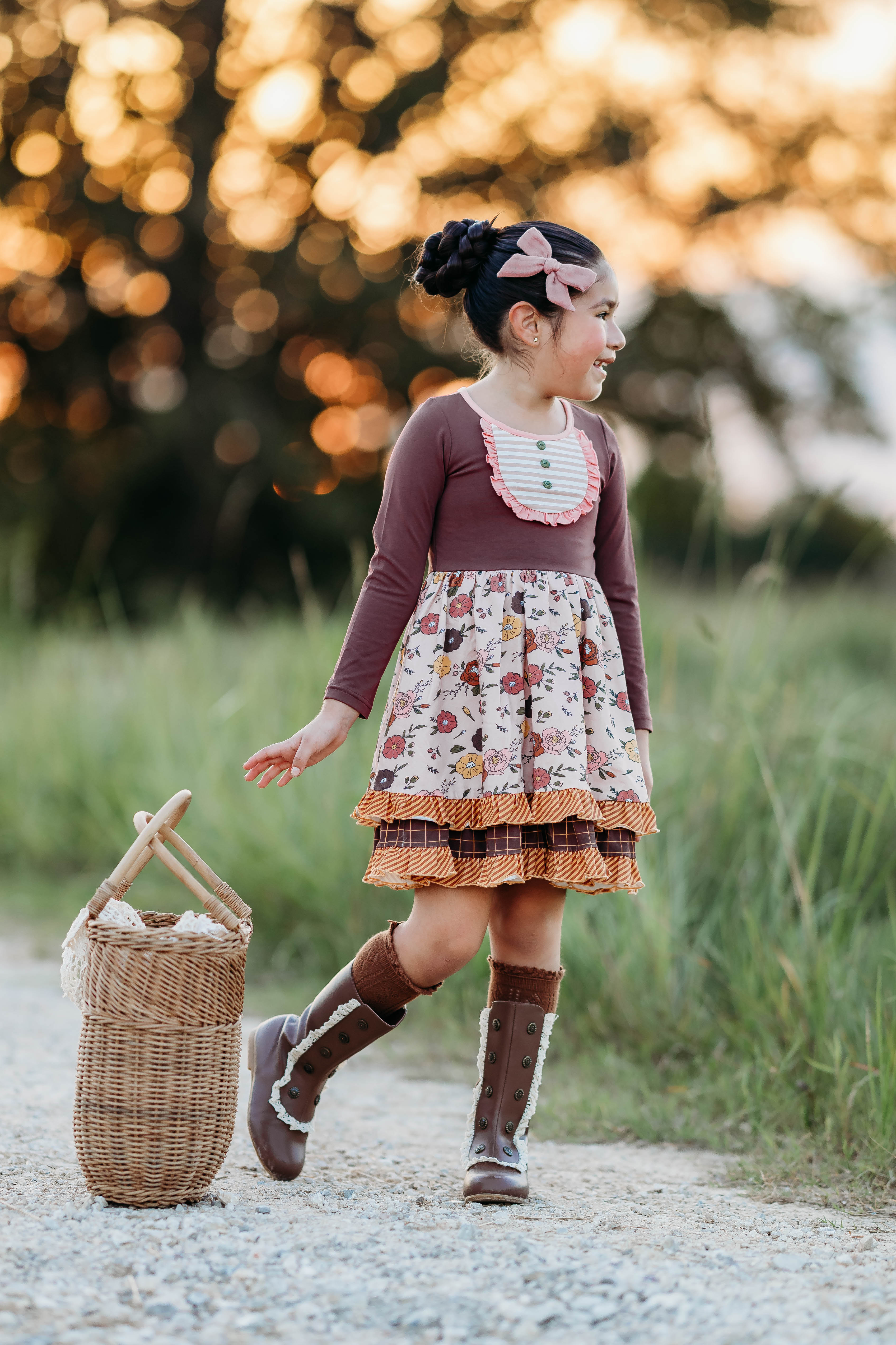 Mulberry Mocha Double Ruffle Dress