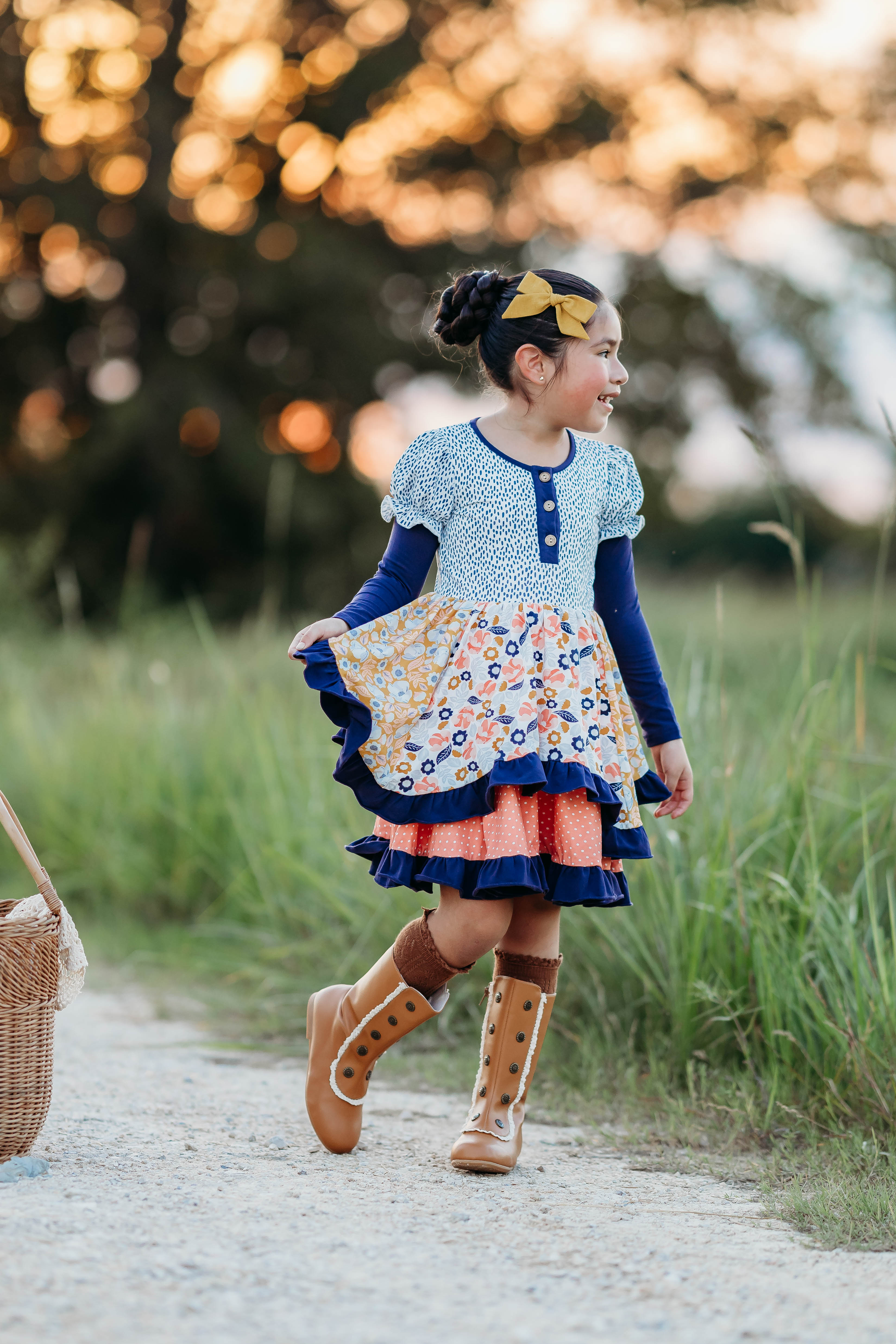 Starry Bloom Ruffle Dress