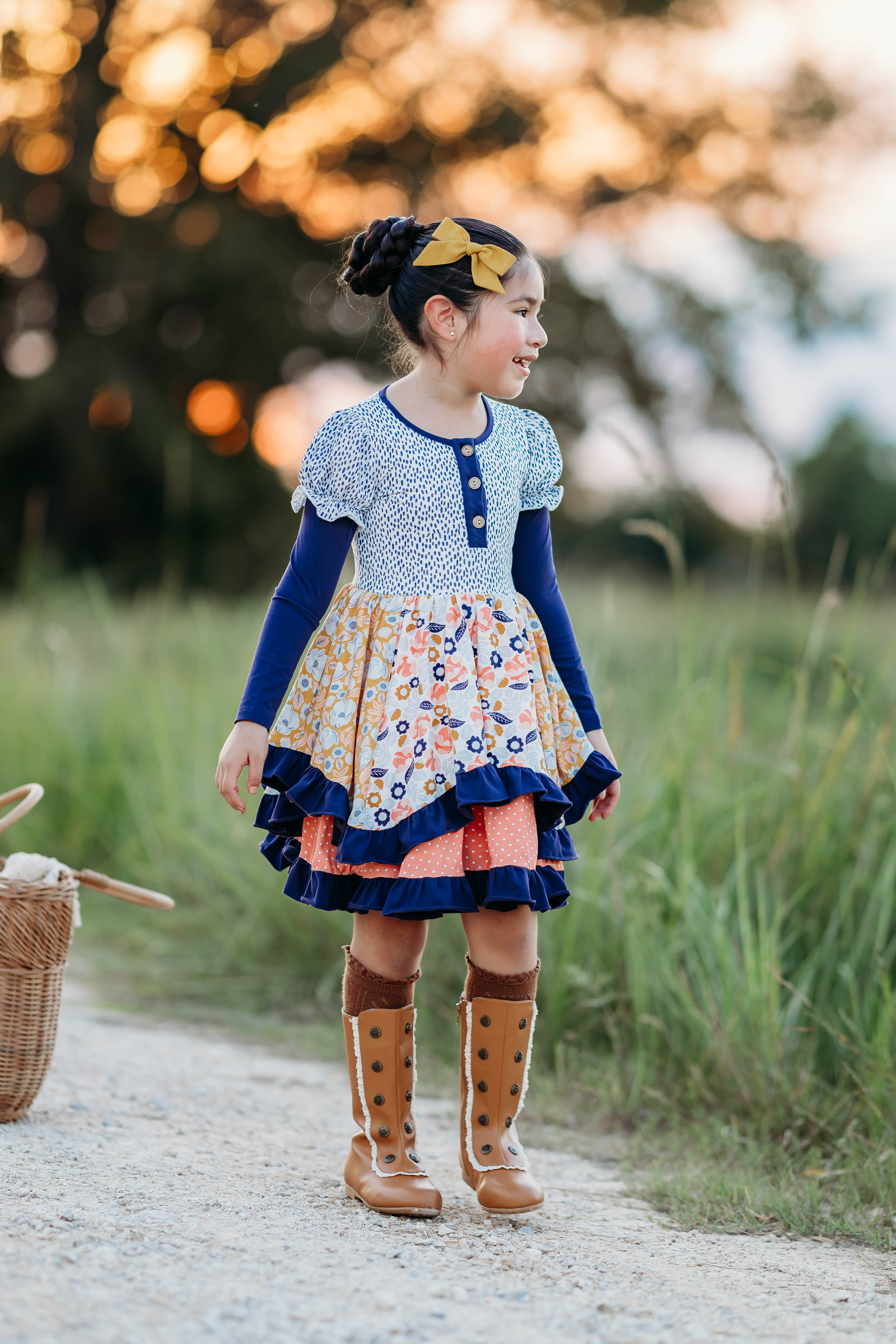 Starry Bloom Ruffle Dress