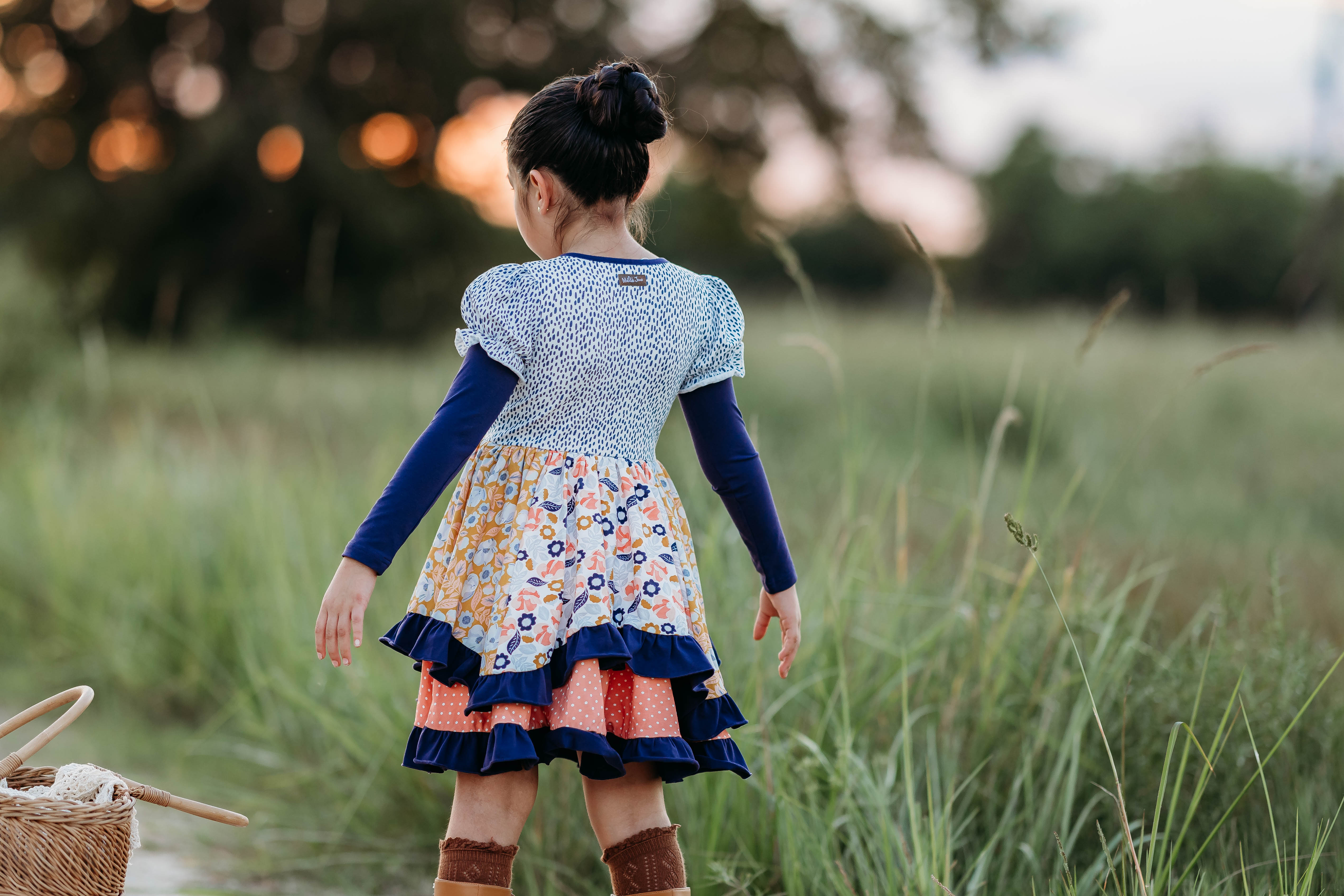 Starry Bloom Ruffle Dress