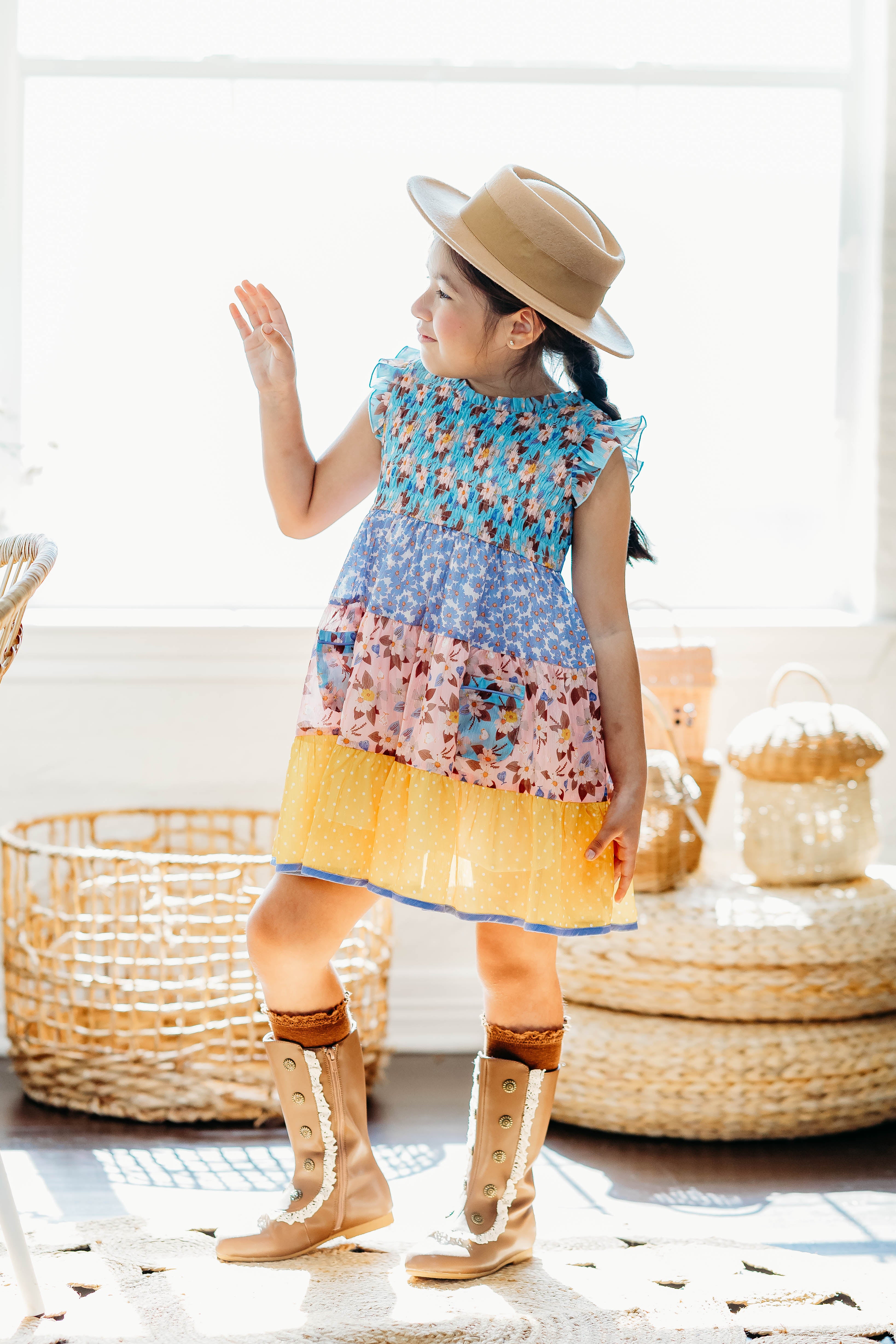 Autumn Sky Serenade Shimmer Dress