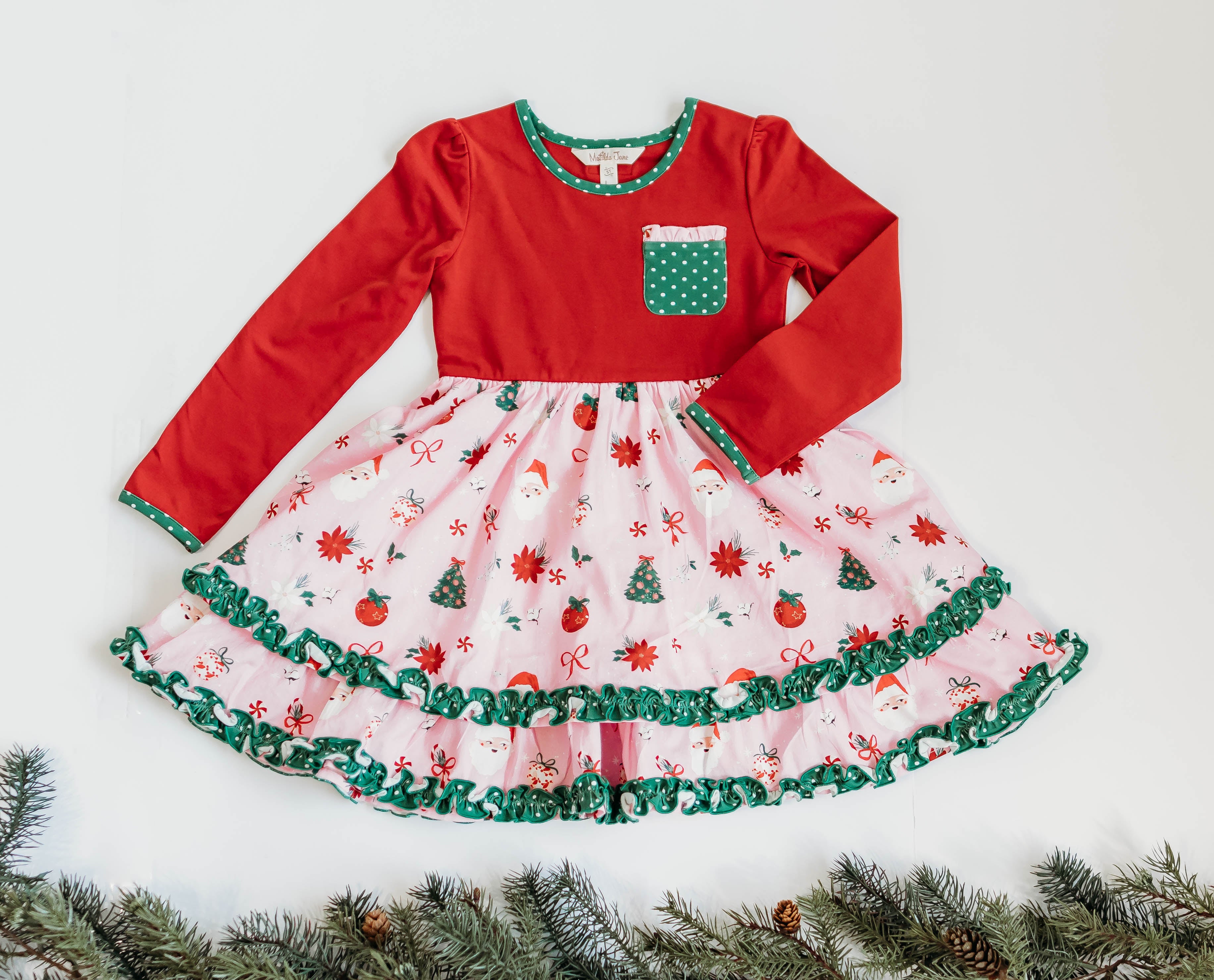 Rosy Cheeks & Jingles Ruffle Dress (Pre-Order)