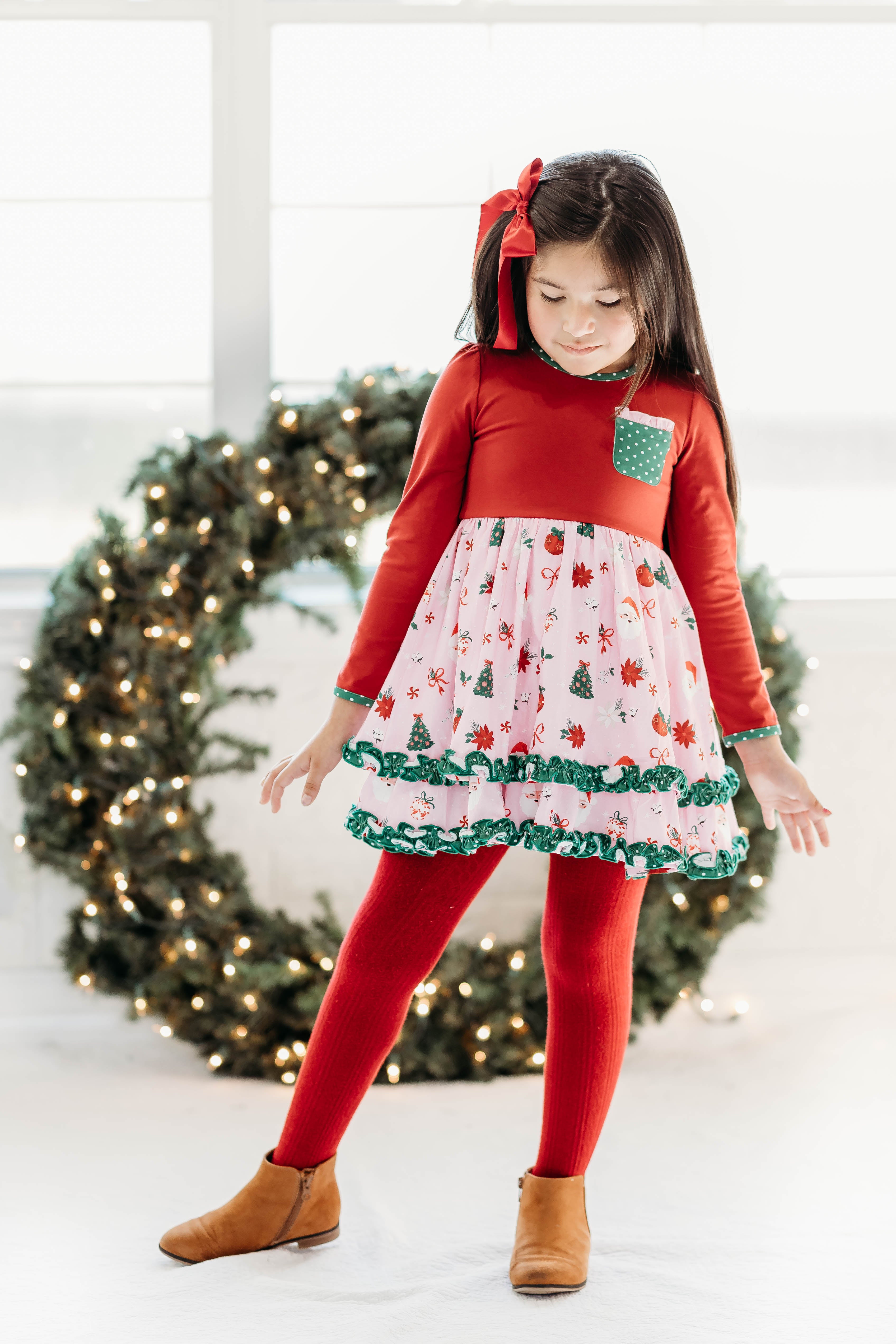 Rosy Cheeks & Jingles Ruffle Dress (Pre-Order)