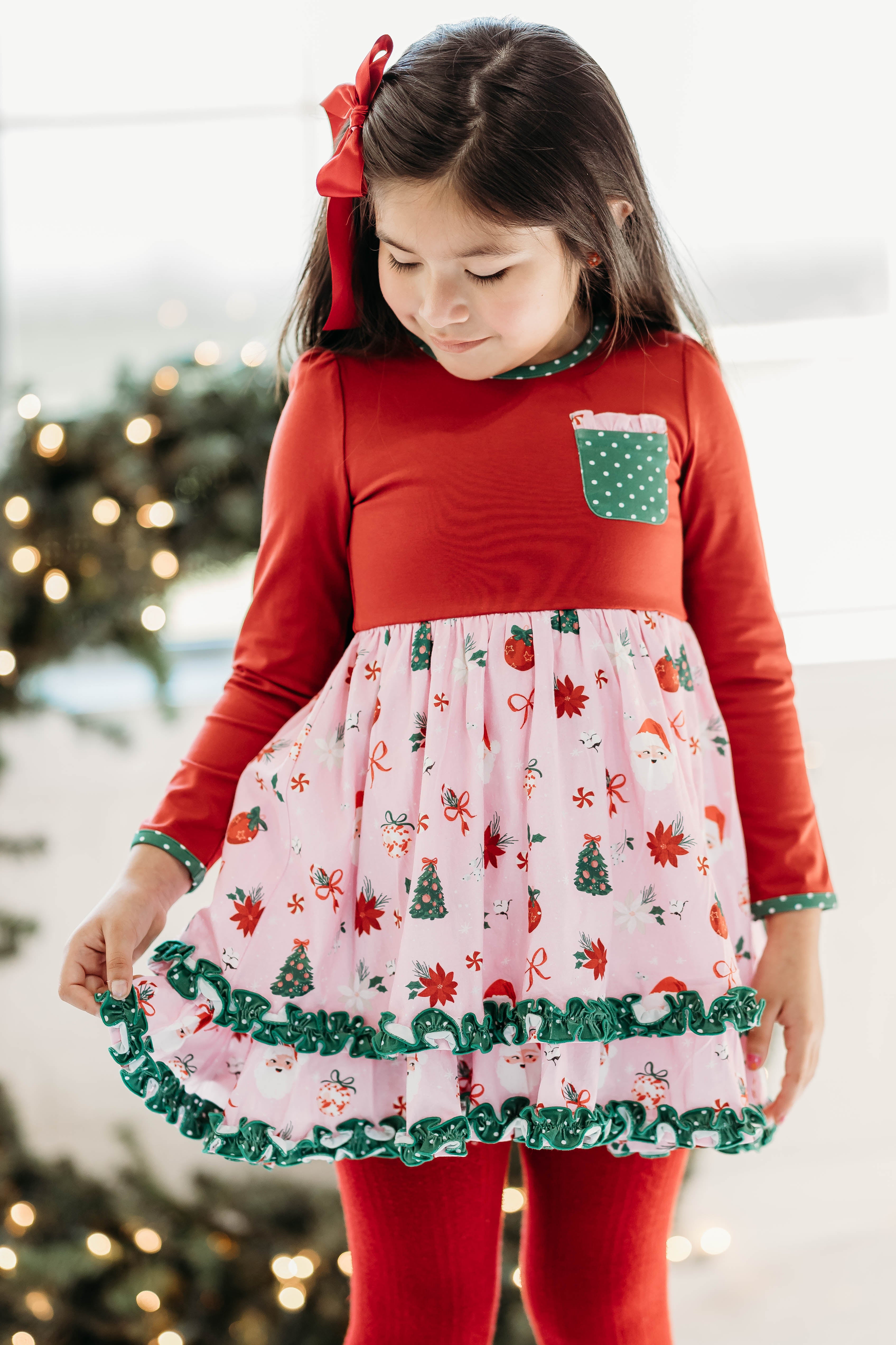 Rosy Cheeks & Jingles Ruffle Dress (Pre-Order)