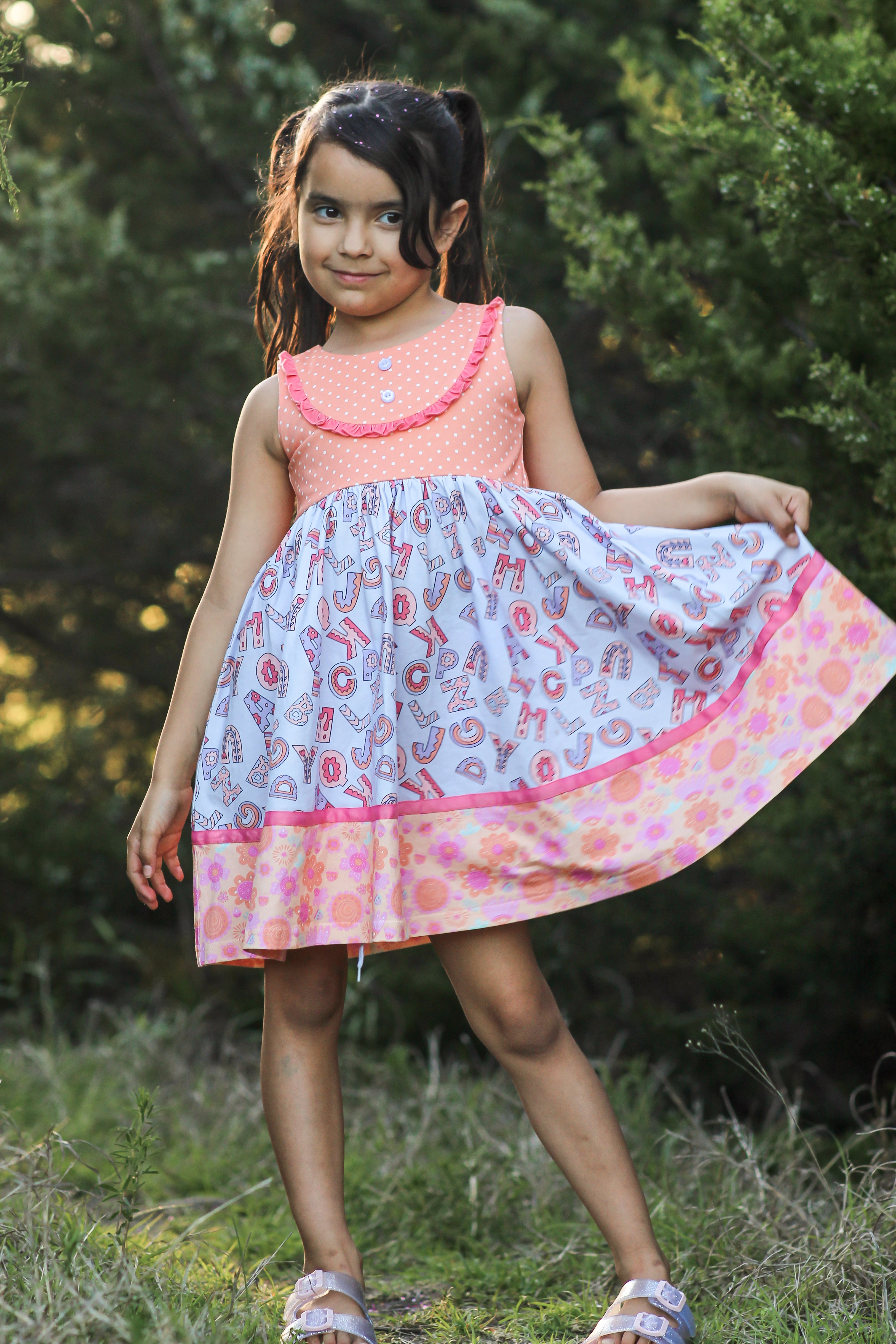 Alphabet Parade Bib Dress (Pre-Order)