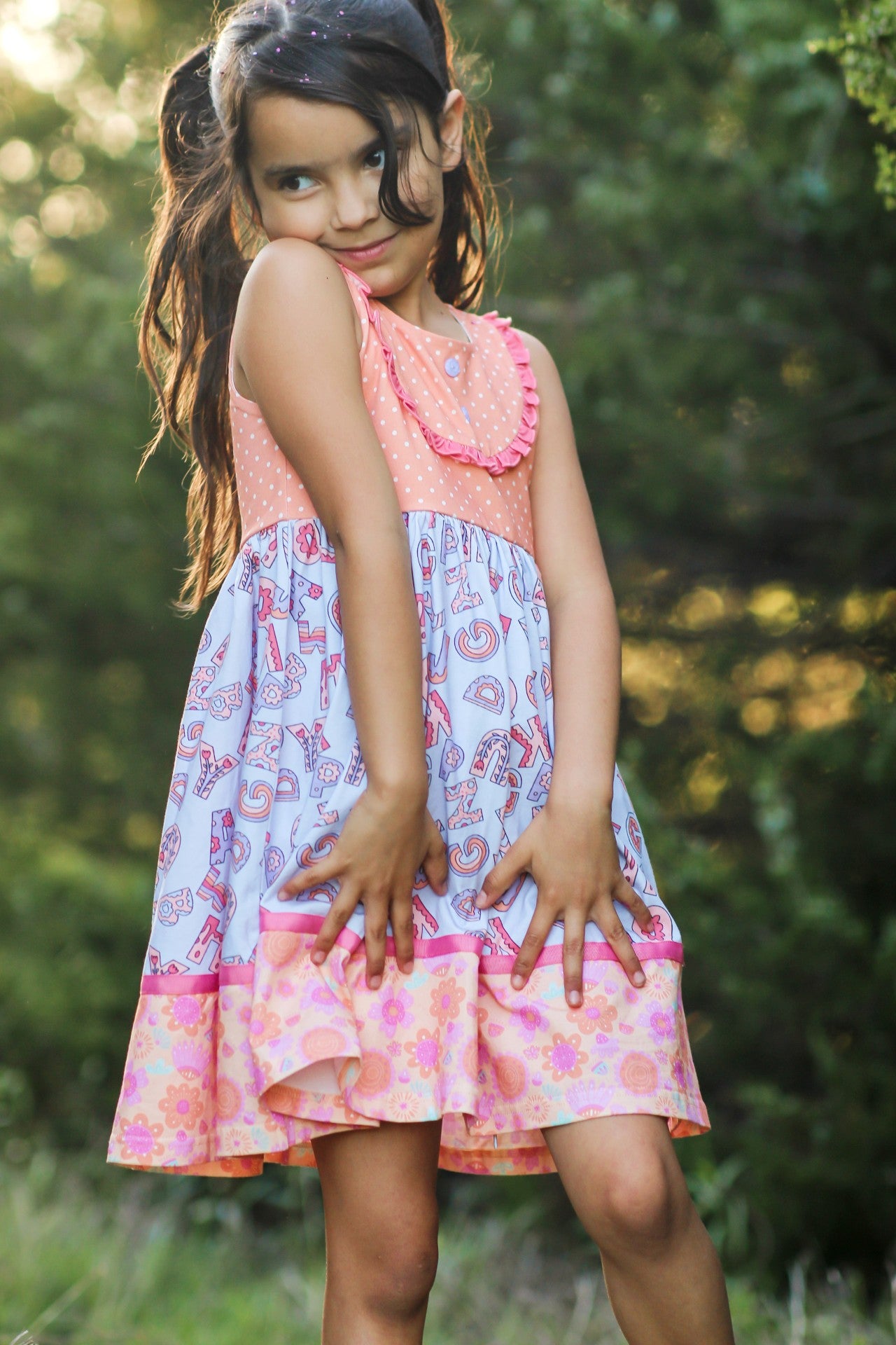 Alphabet Parade Bib Dress (Pre-Order)