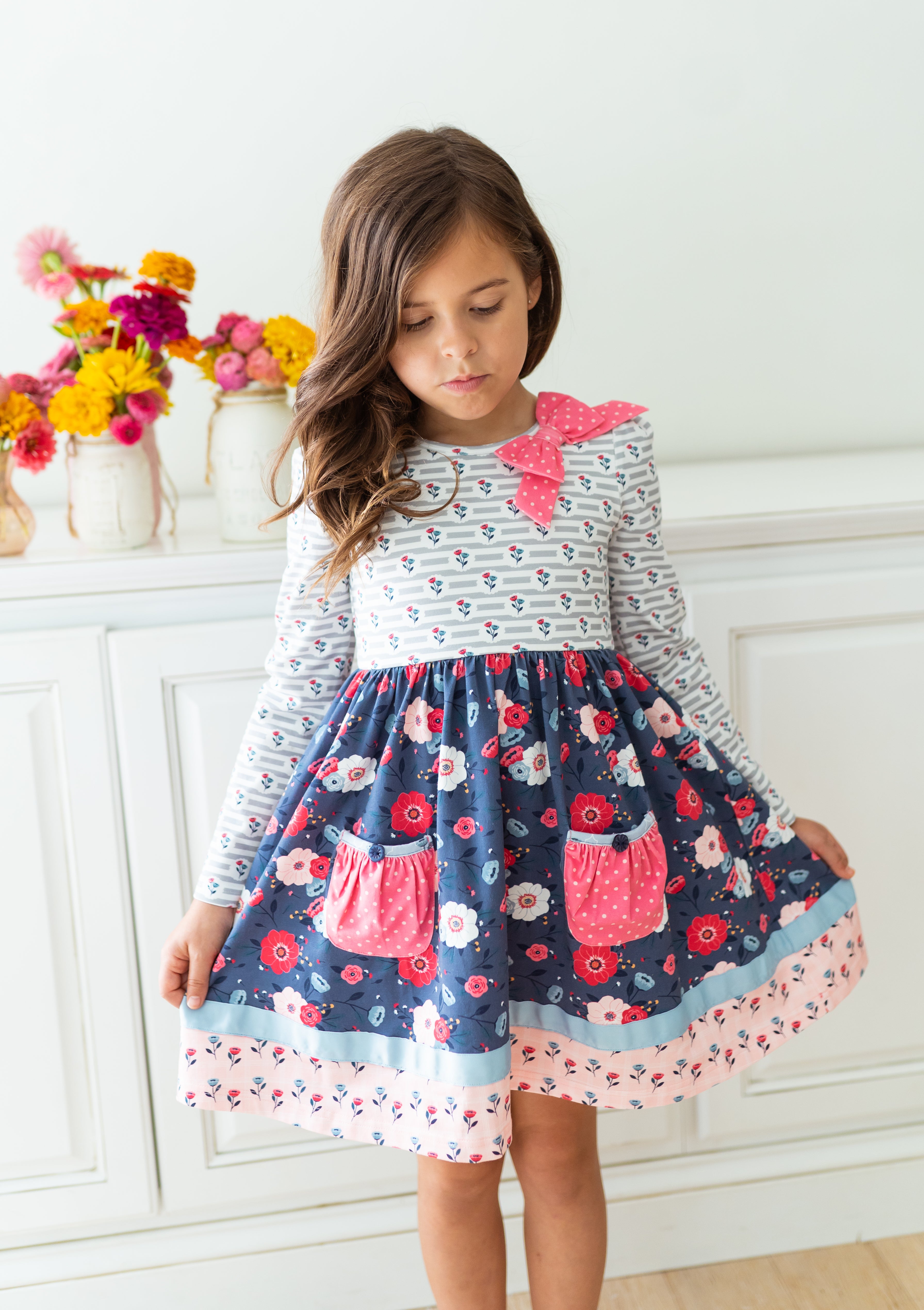 Dream Come Blue Bow Dress Matilda Jane Clothing