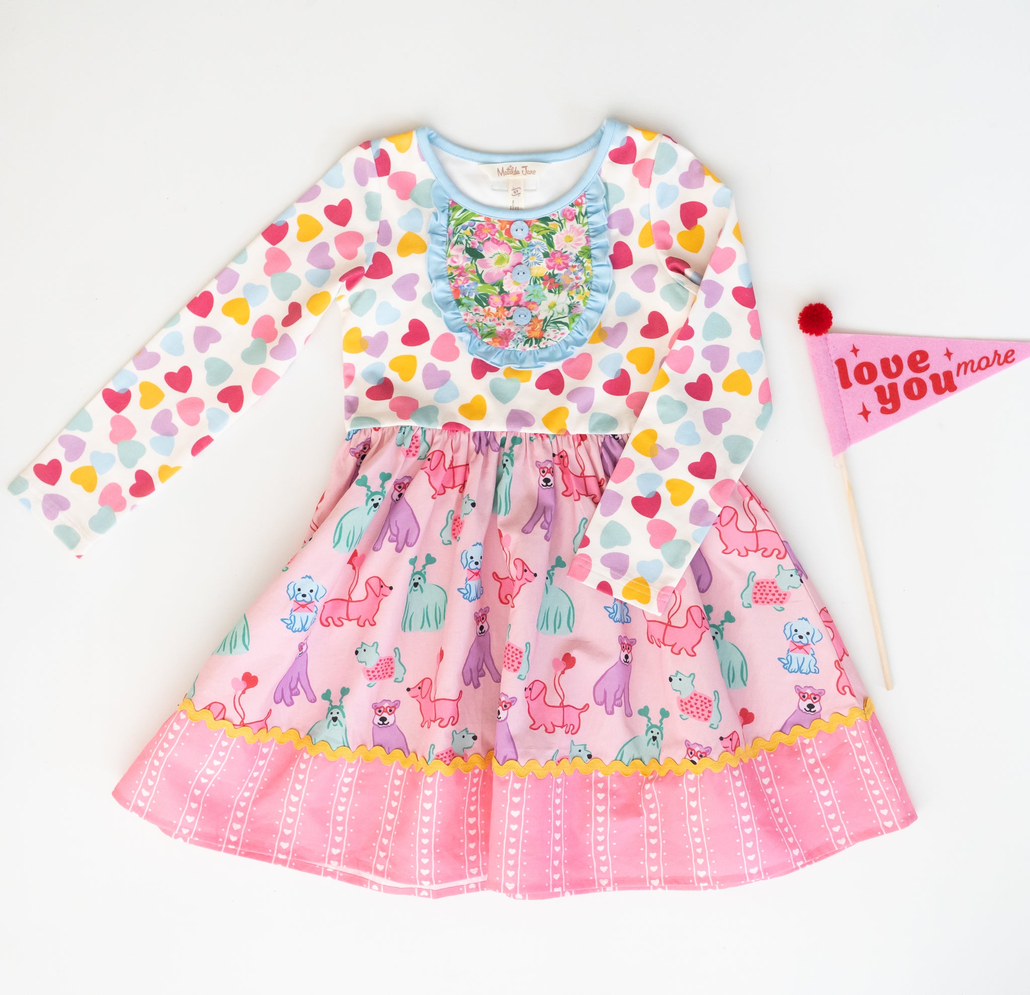 matilda jane into the blue dress NWT Girls Matilda Jane Heart to Heart Blue Clara Ribbed Velour Lap Dress  Size 4