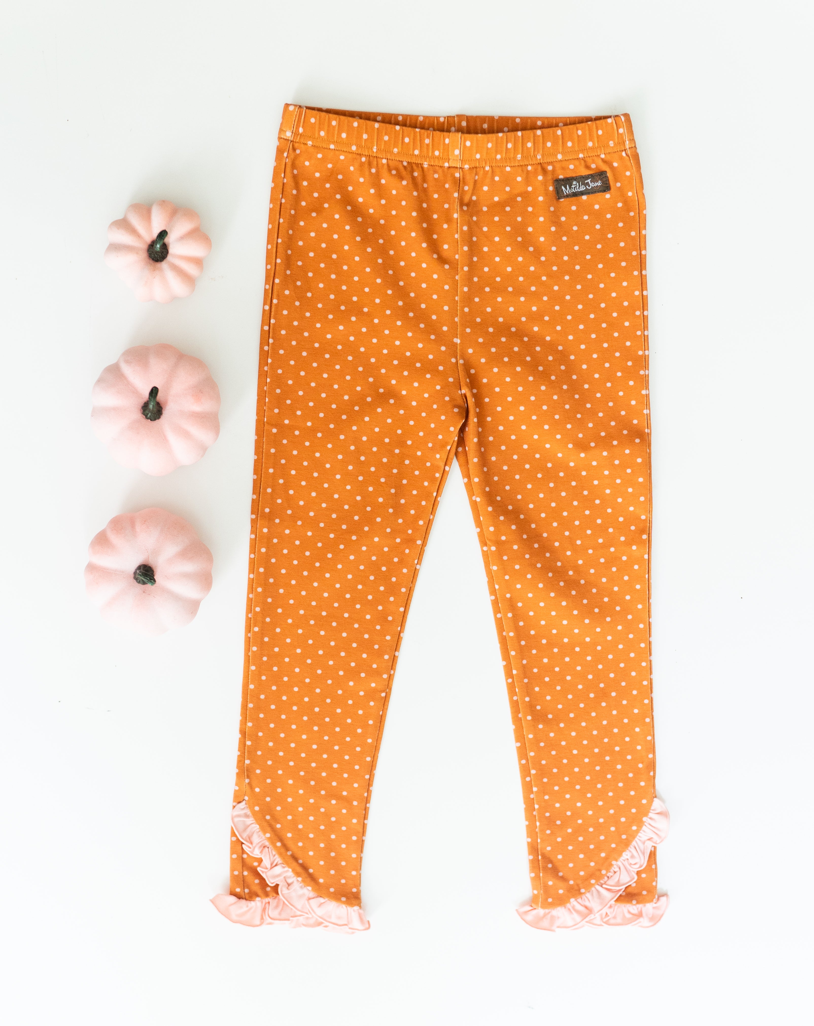 Dotty Pumpkin Patch Scrappy Leggings (PRE-ORDER)