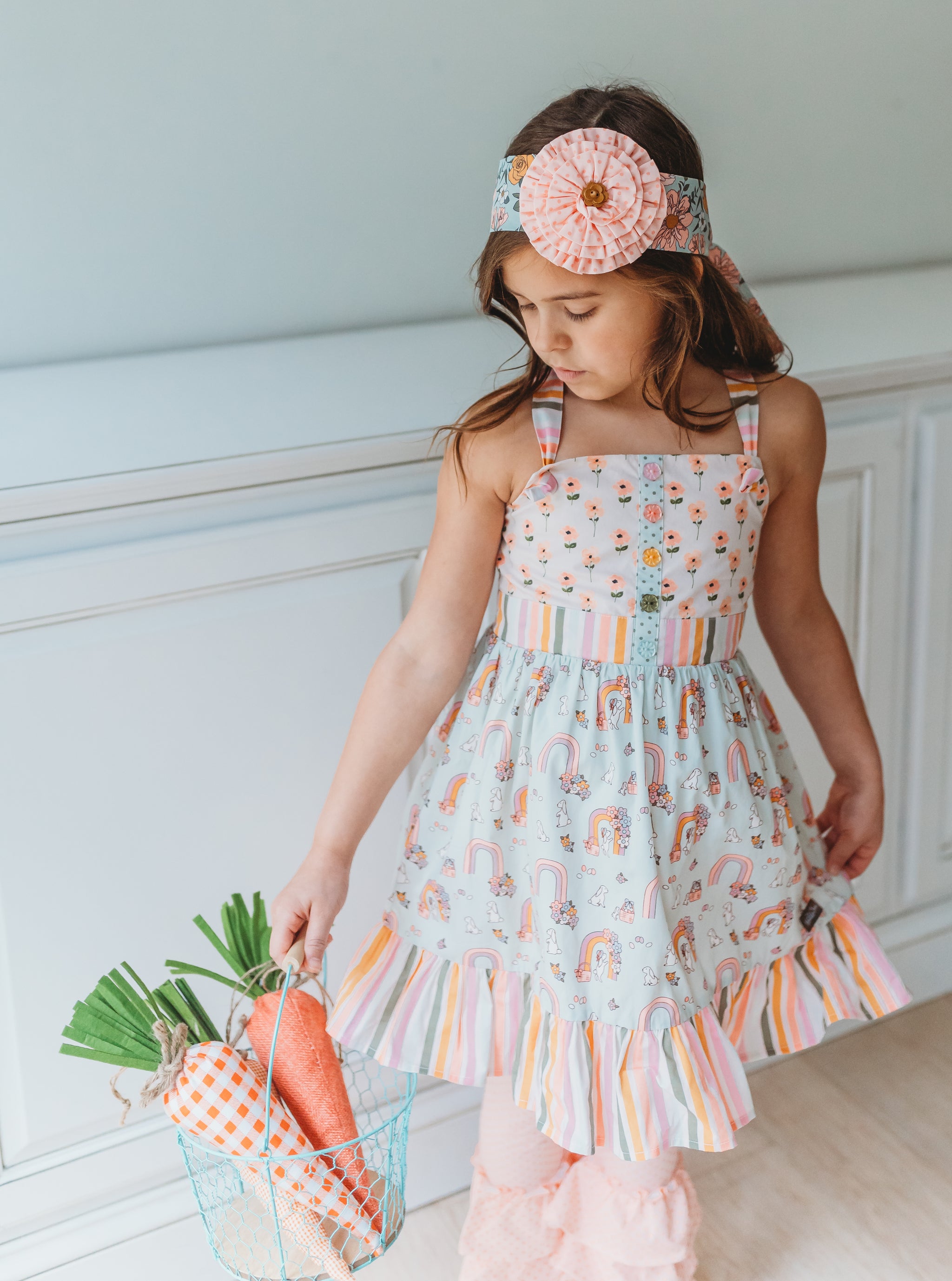 Knot Dress Hoppy Rainbow 2T Knot Dress Hoppy Rainbow 2T