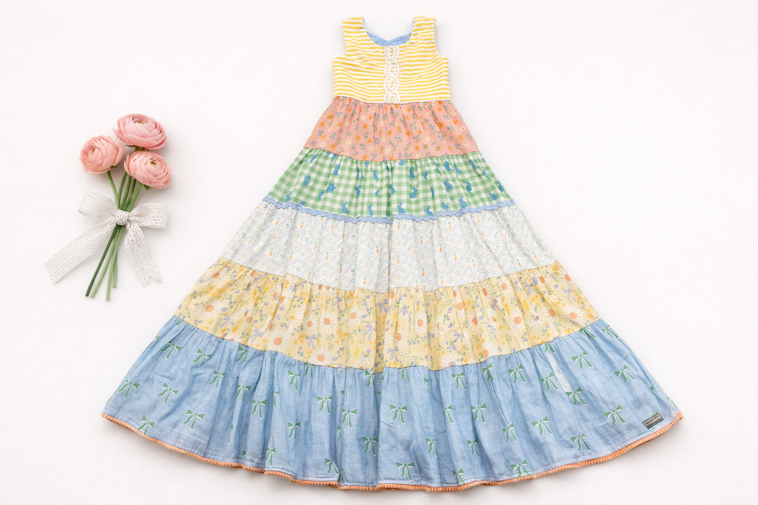 Patchwork Picnic Maxi Dress (Pre-Order)