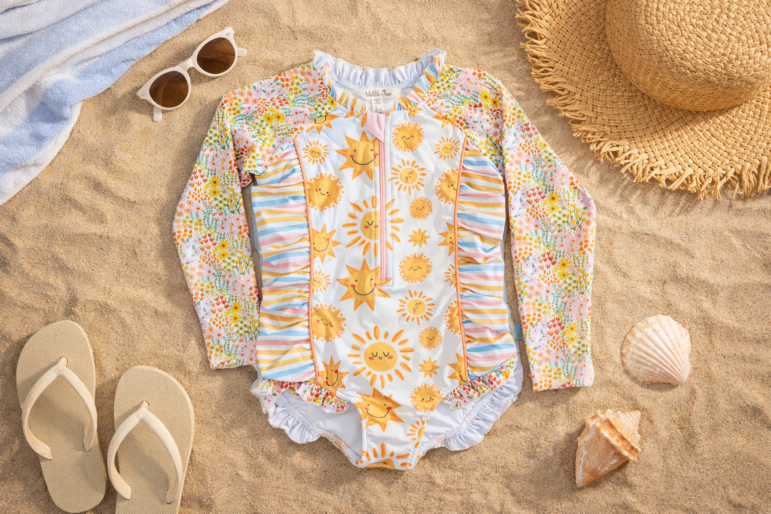 Rash Guard Swimsuit - Long Sleeve | Sunny Days Ahead (Pre-Order)