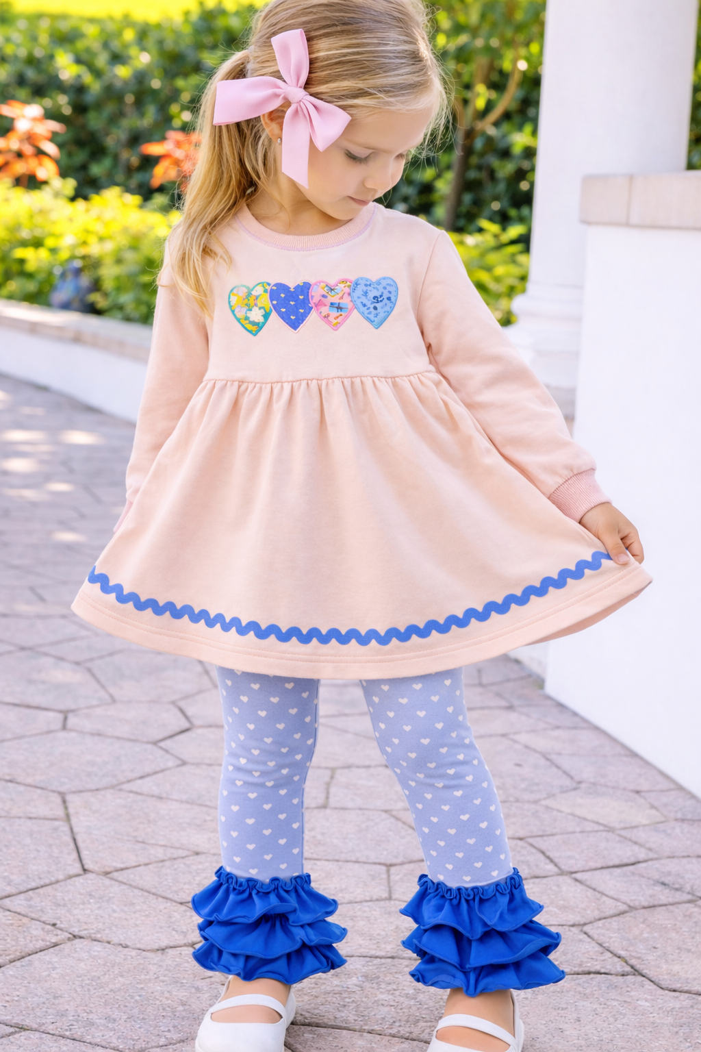 Hearts In A Row Applique Sweater