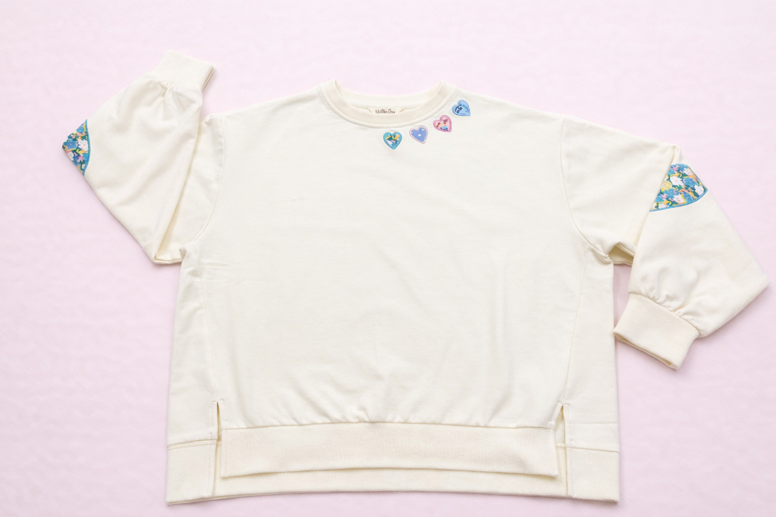 Women's Hearts In A Row Applique Sweater (Runs Small)