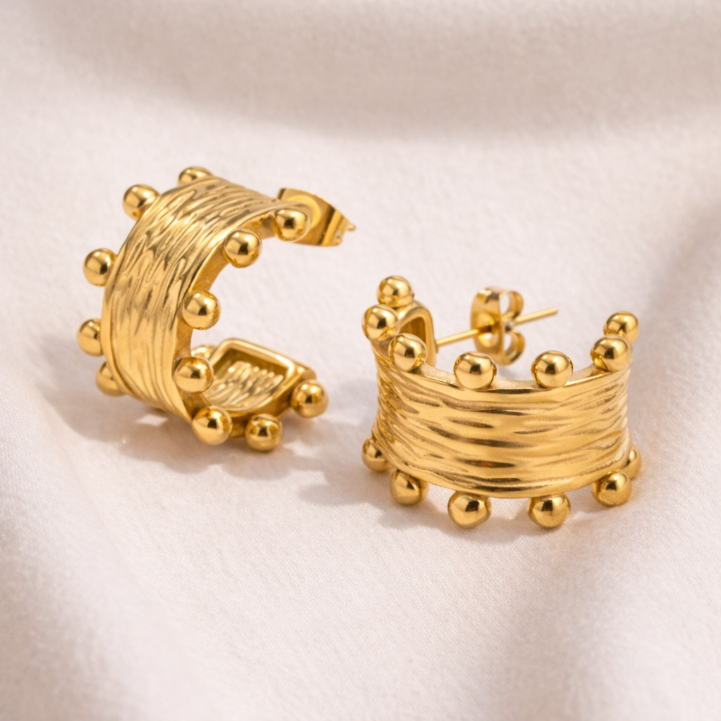 Golden Crown Hoops