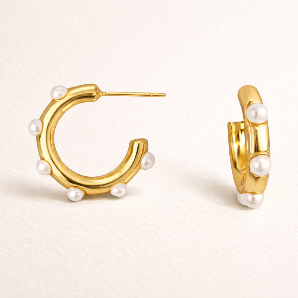 Celeste Pearl Hoops