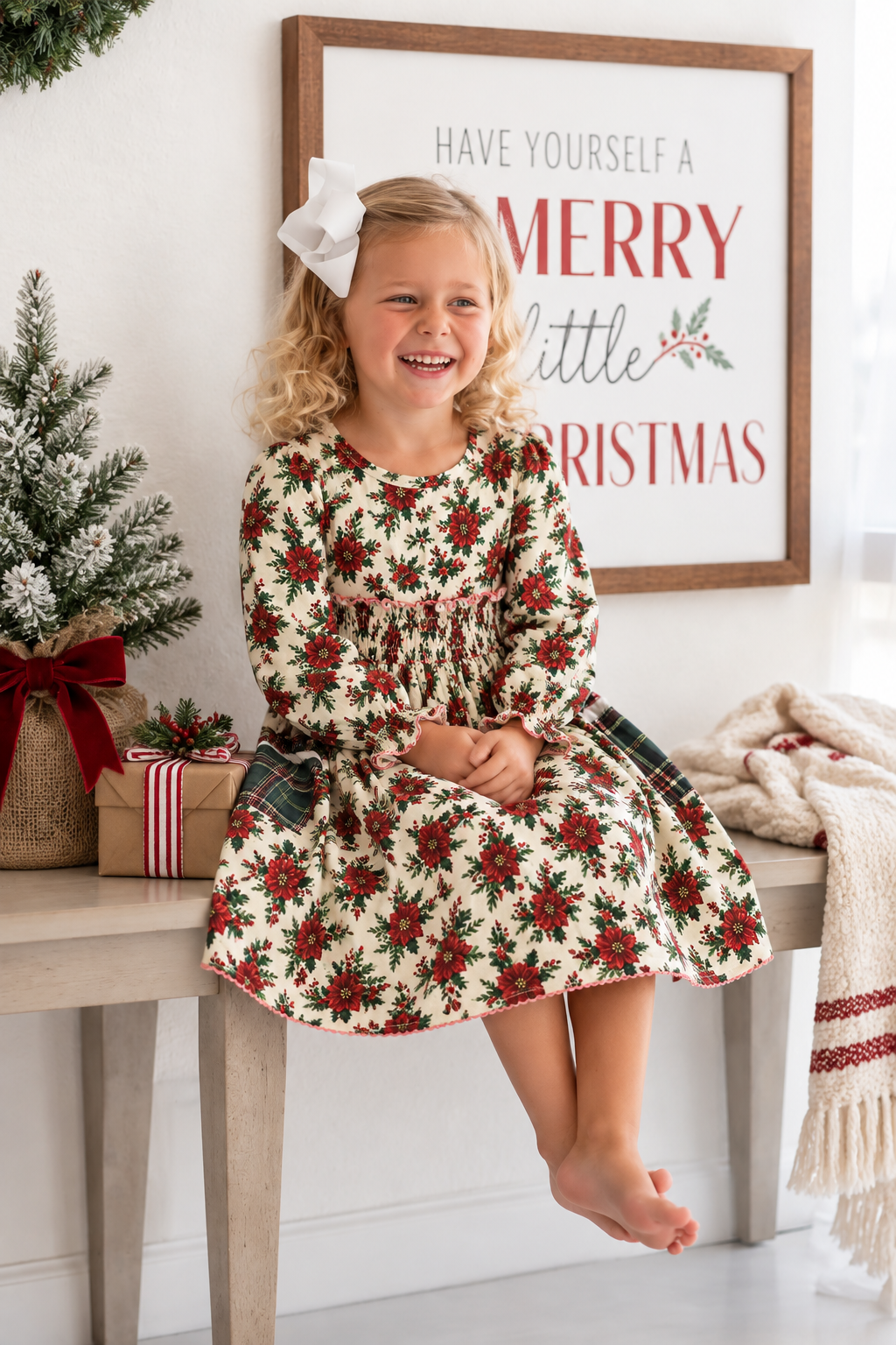 Poinsettia Parlor Lap Dress (Pre-Order)