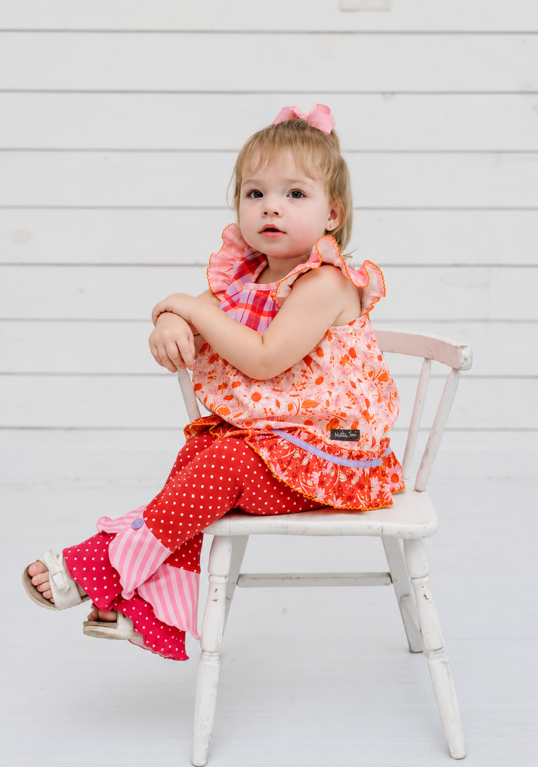 Marigold Meander Scrappy Leggings (Red)